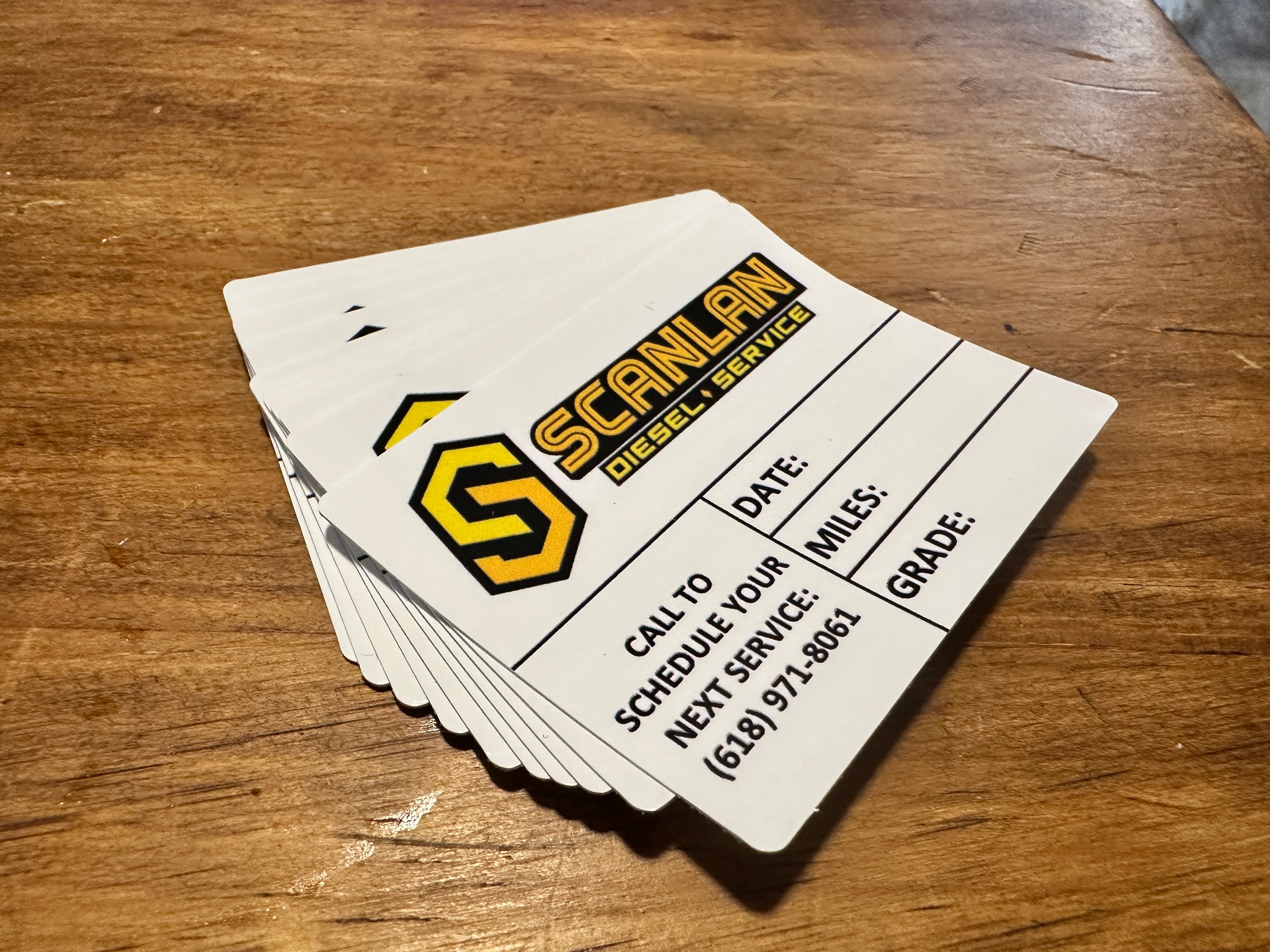 Static Cling Oil Change Stickers MADE EASY