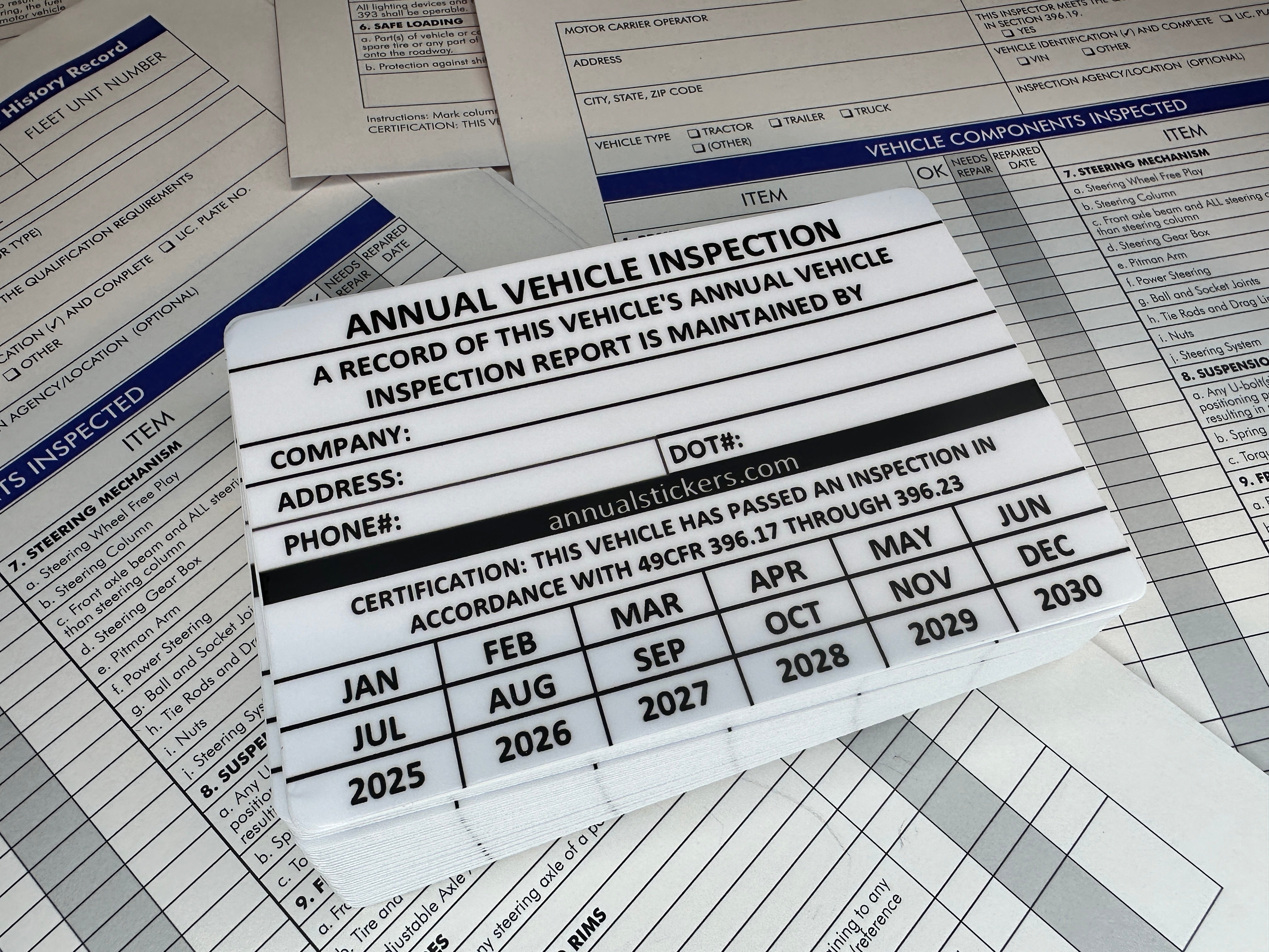 DISCOUNT 2025 GENERIC INSPECTION STICKERS