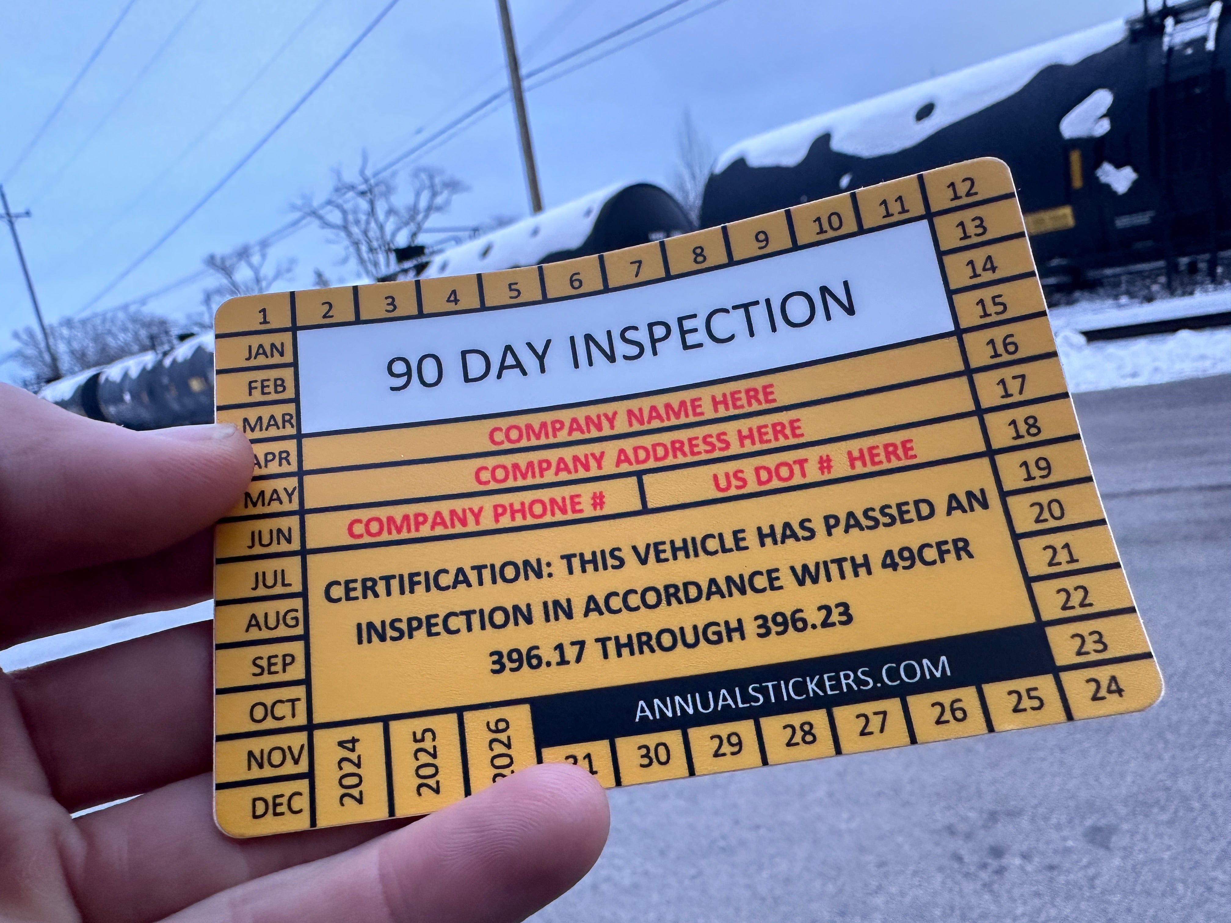 Daily Inspection Sticker 90 Day Inspection Stickers MADE EASY – Annual Stickers