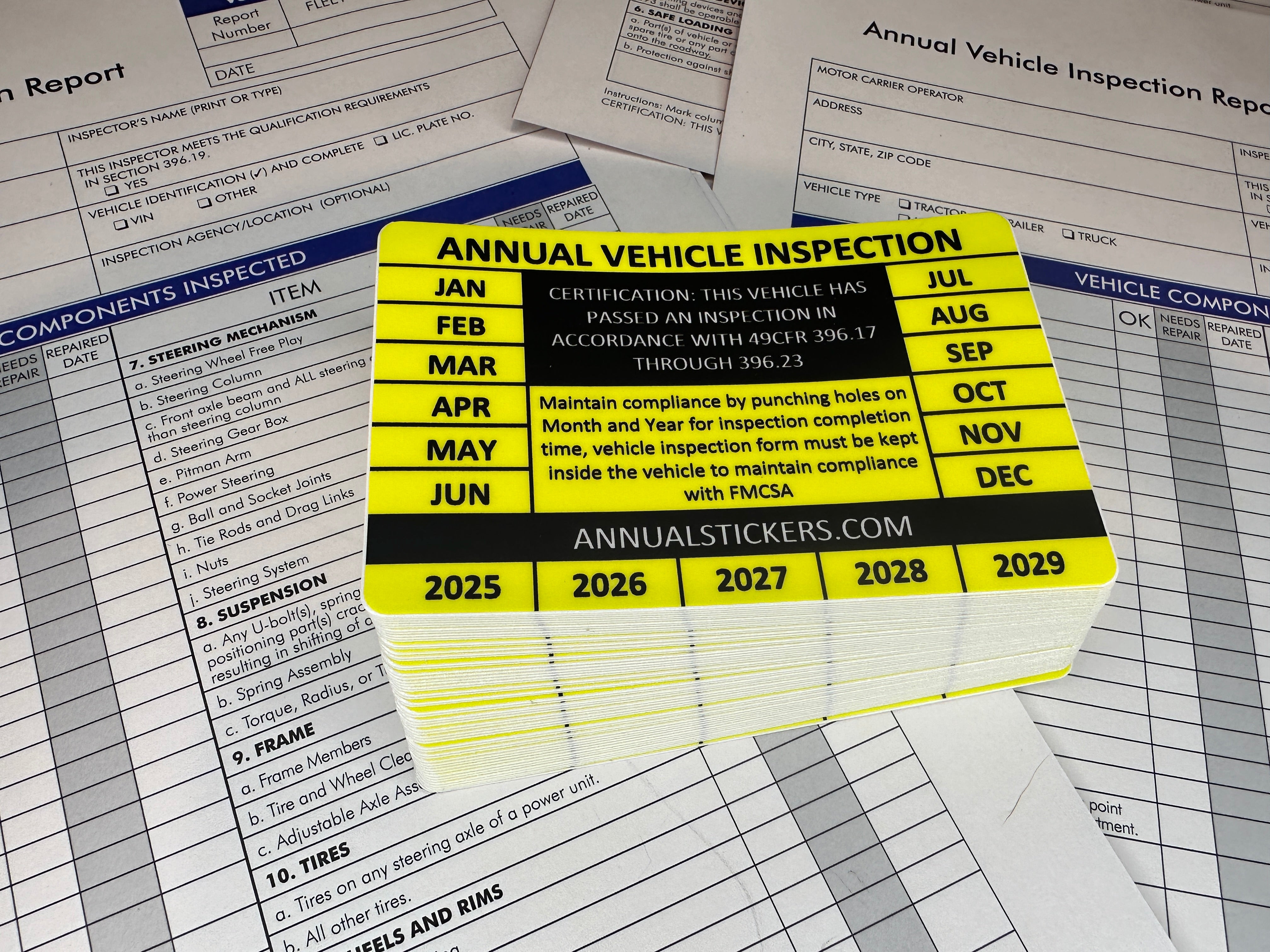 DISCOUNT 2025 GENERIC INSPECTION STICKERS