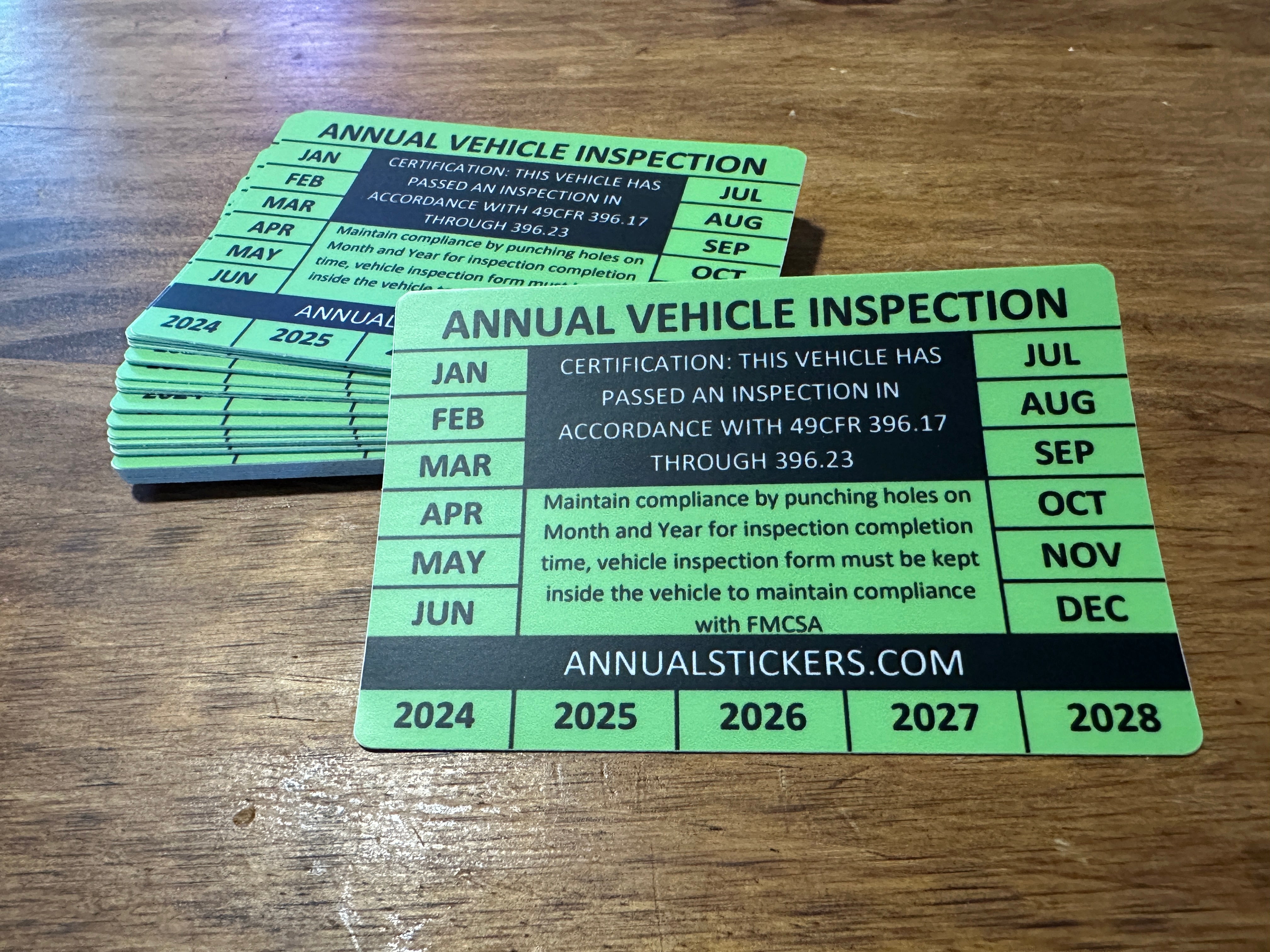 Generic Annual Inspection Stickers MADE EASY