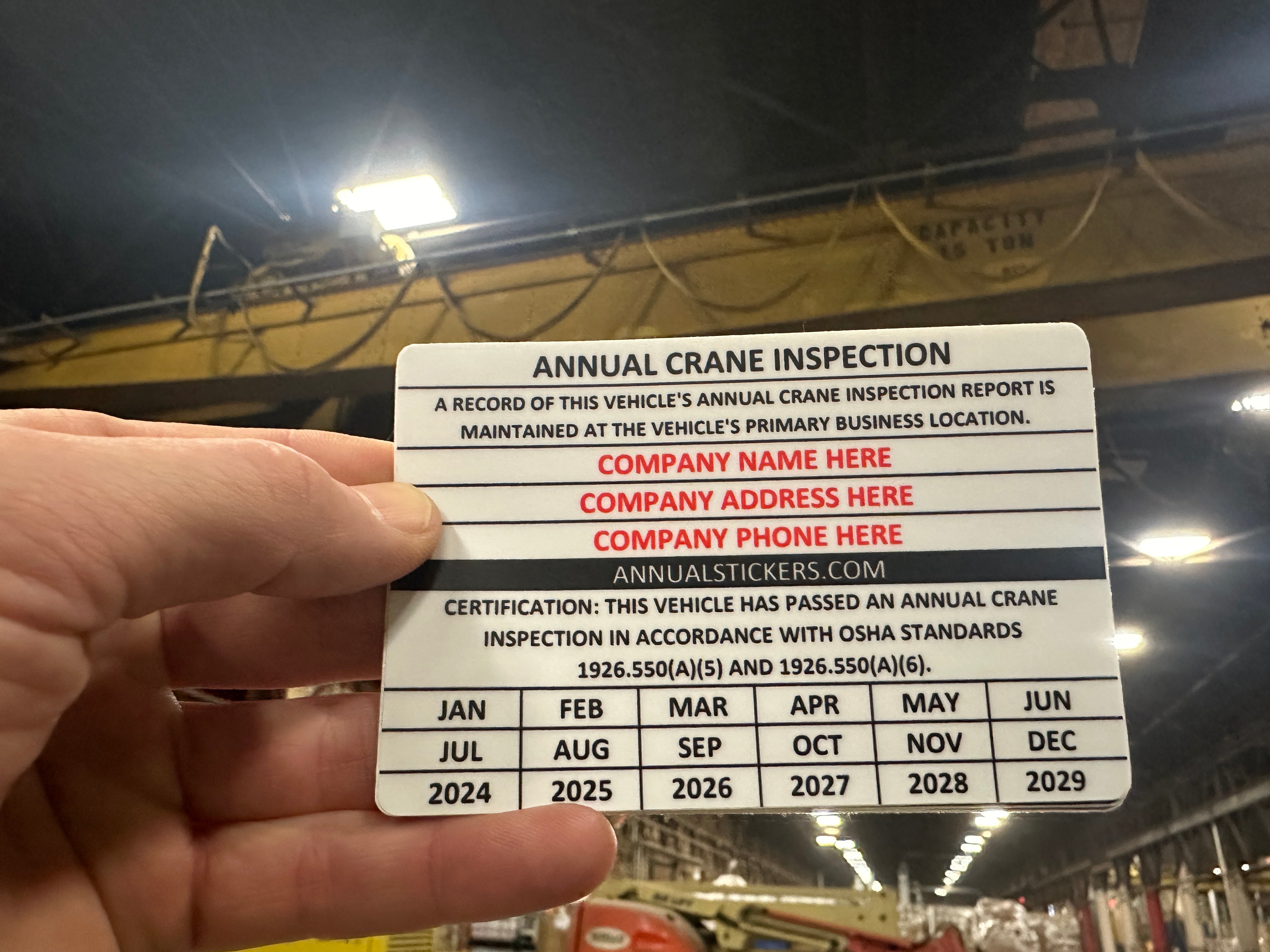 Annual Crane Inspection Stickers MADE EASY – Annual Stickers