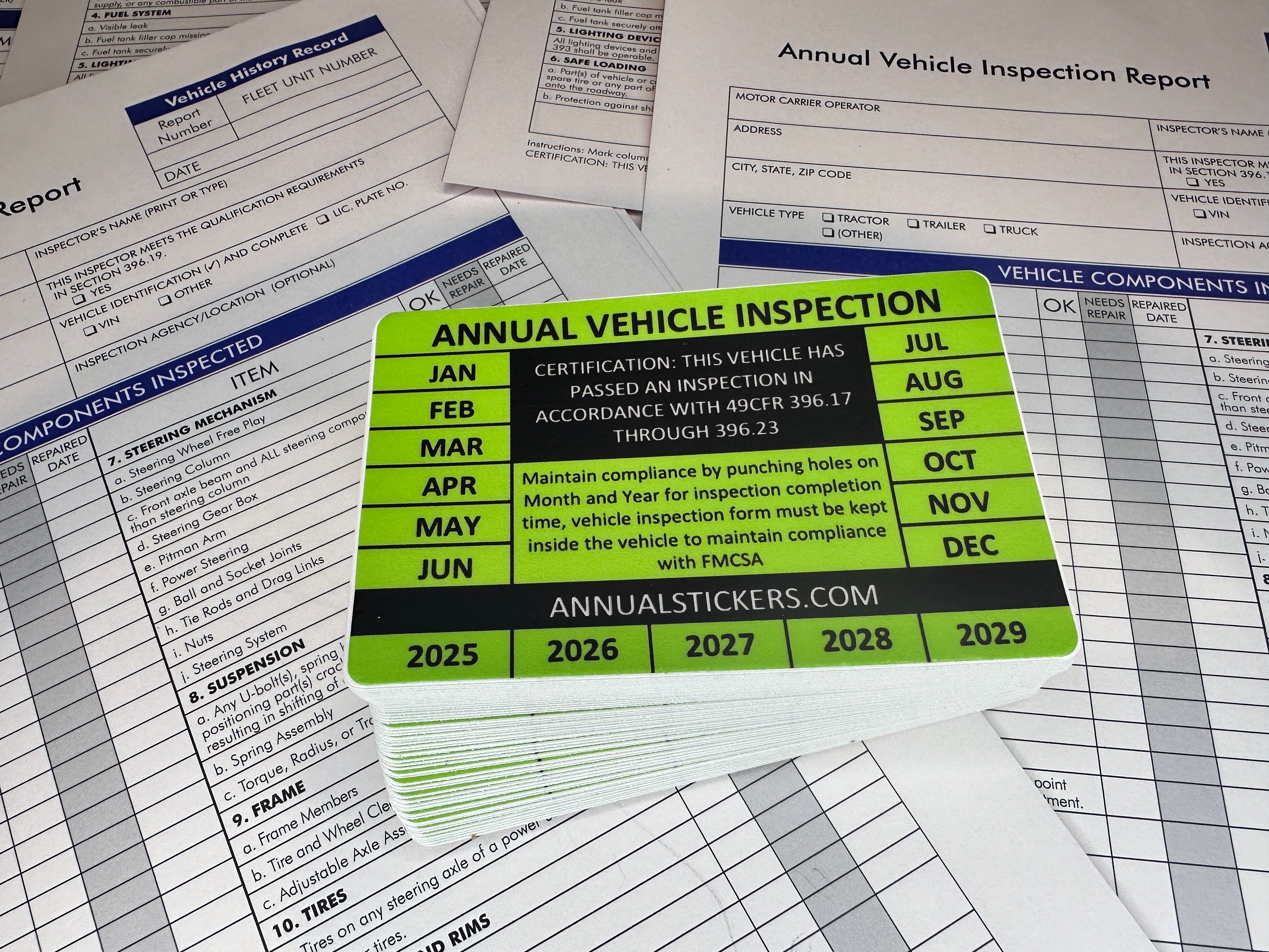 DISCOUNT 2025 GENERIC INSPECTION STICKERS