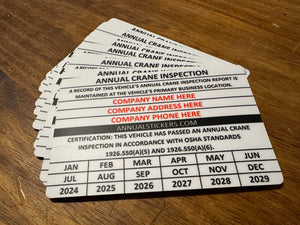 Annual Crane Inspection Stickers MADE EASY