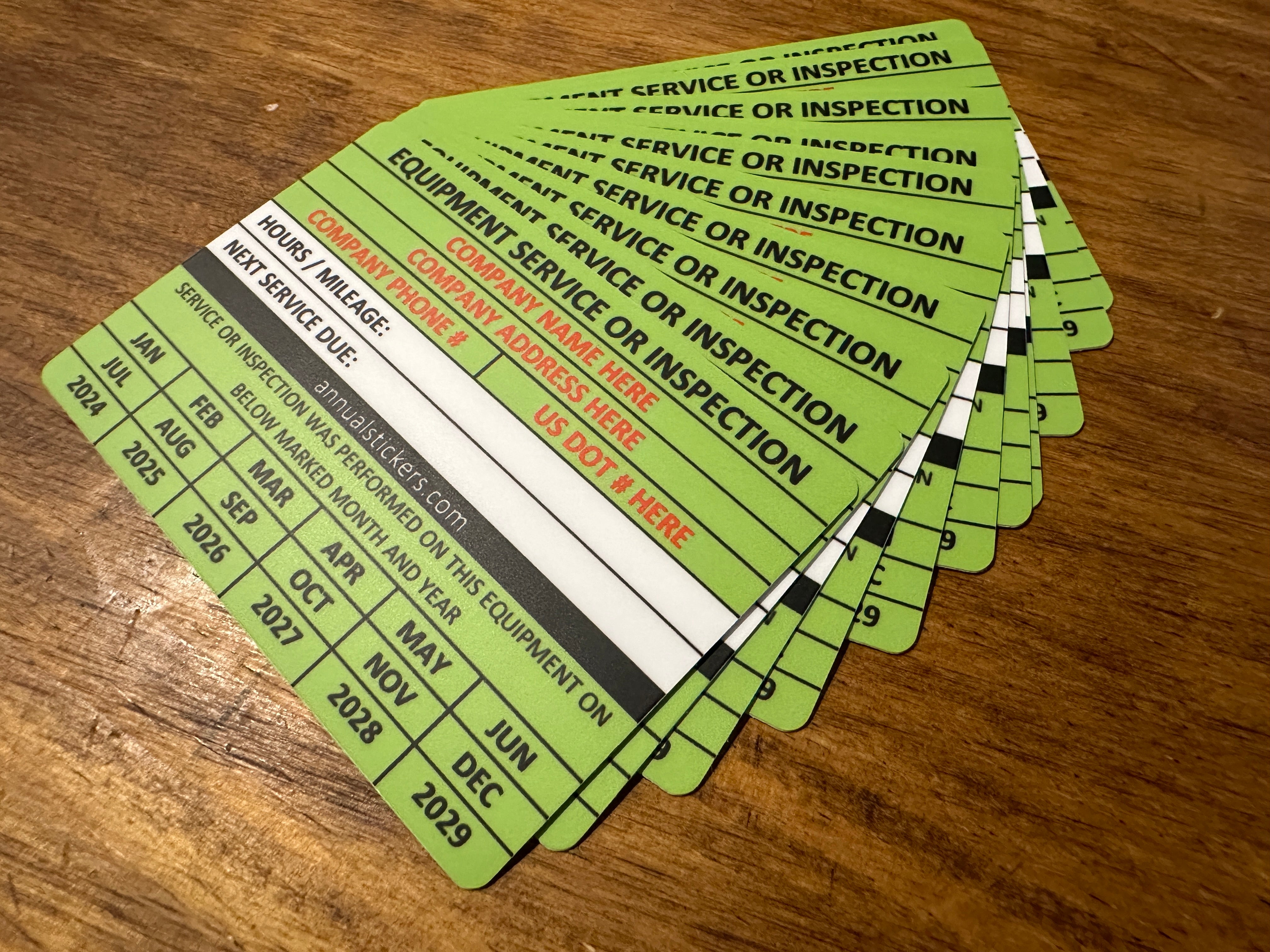 Equipment Service Or Inspection Stickers MADE EASY – Annual Stickers