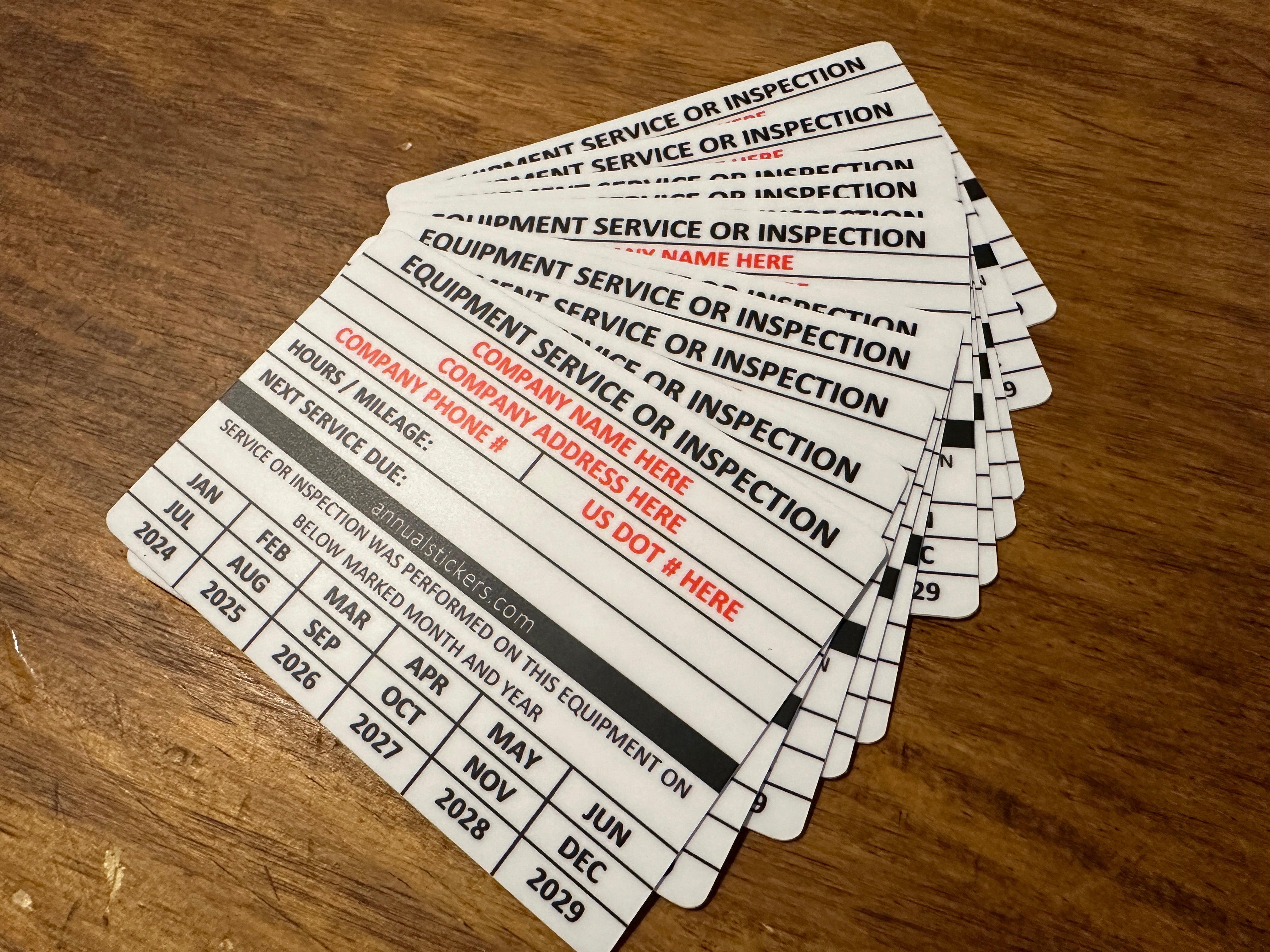 Equipment Service Or Inspection Stickers MADE EASY – Annual Stickers