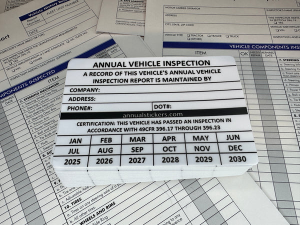 DISCOUNT 2025 GENERIC INSPECTION STICKERS – Annual Stickers