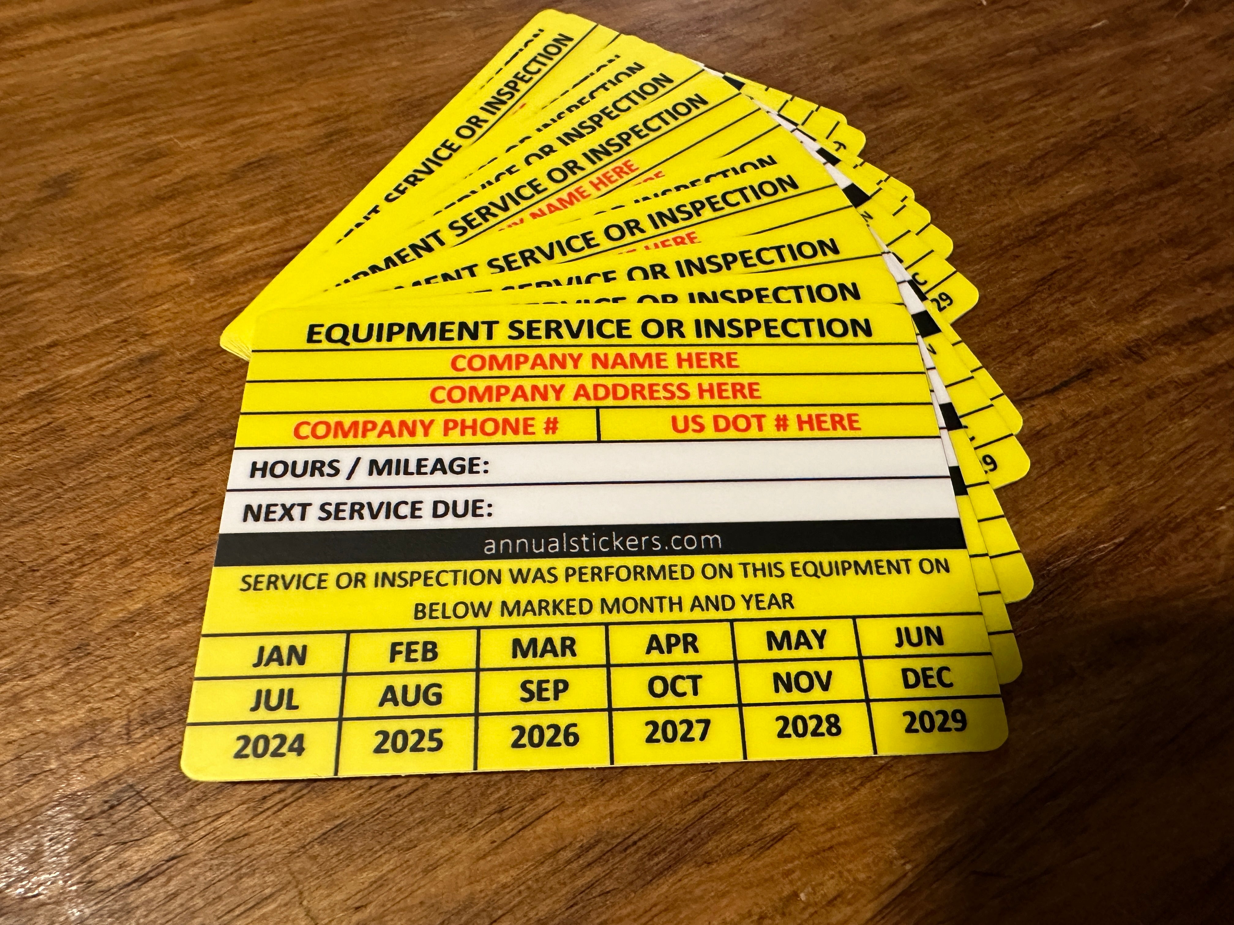 Equipment Service Or Inspection Stickers MADE EASY – Annual Stickers