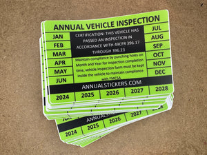 DISCOUNT 2024 GENERIC INSPECTION STICKERS