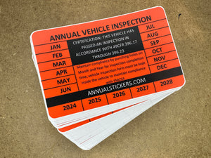 Made easy annual inspection stickers FMCSA custom – Annual Stickers