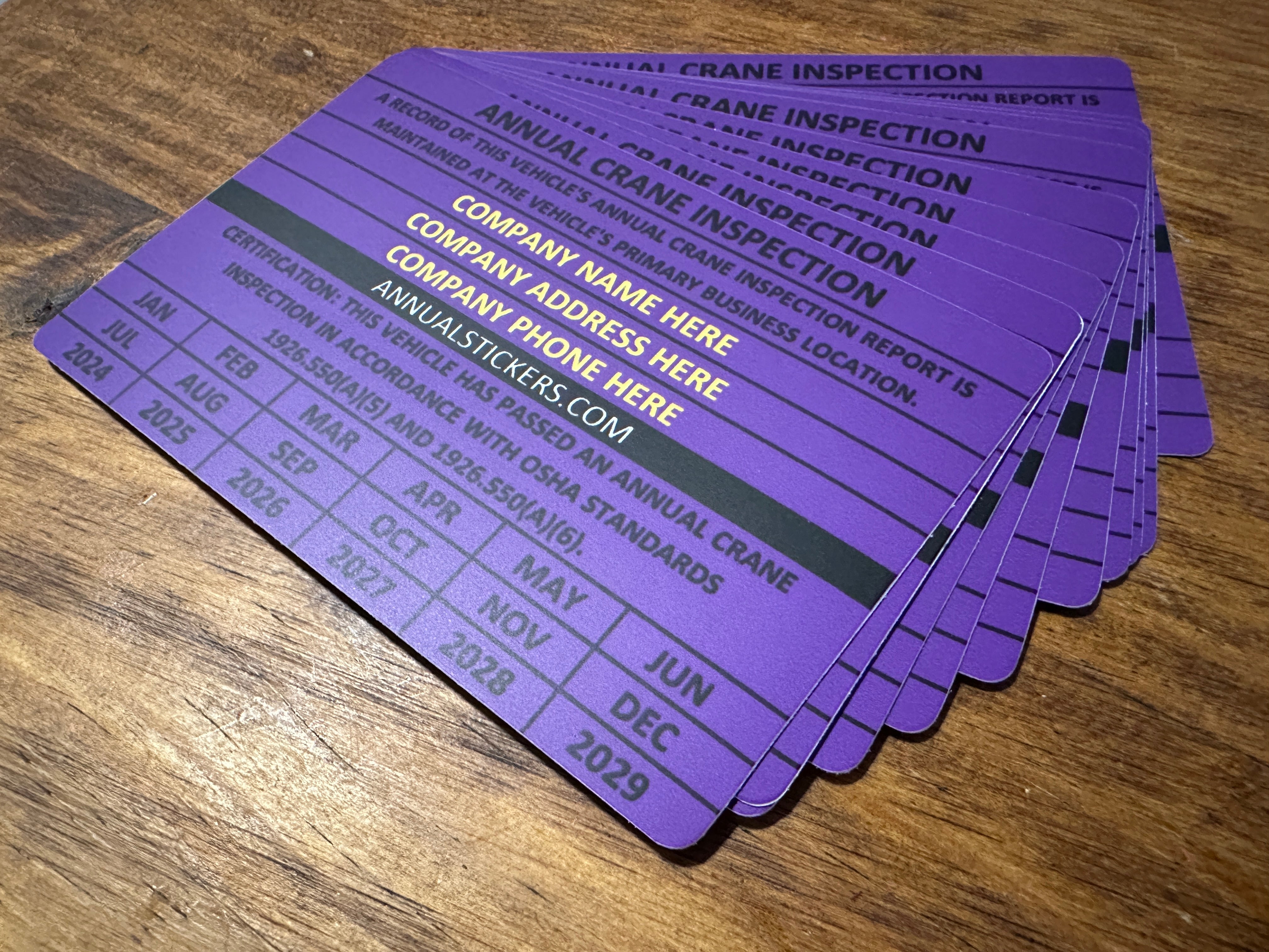 Annual Crane Inspection Stickers MADE EASY