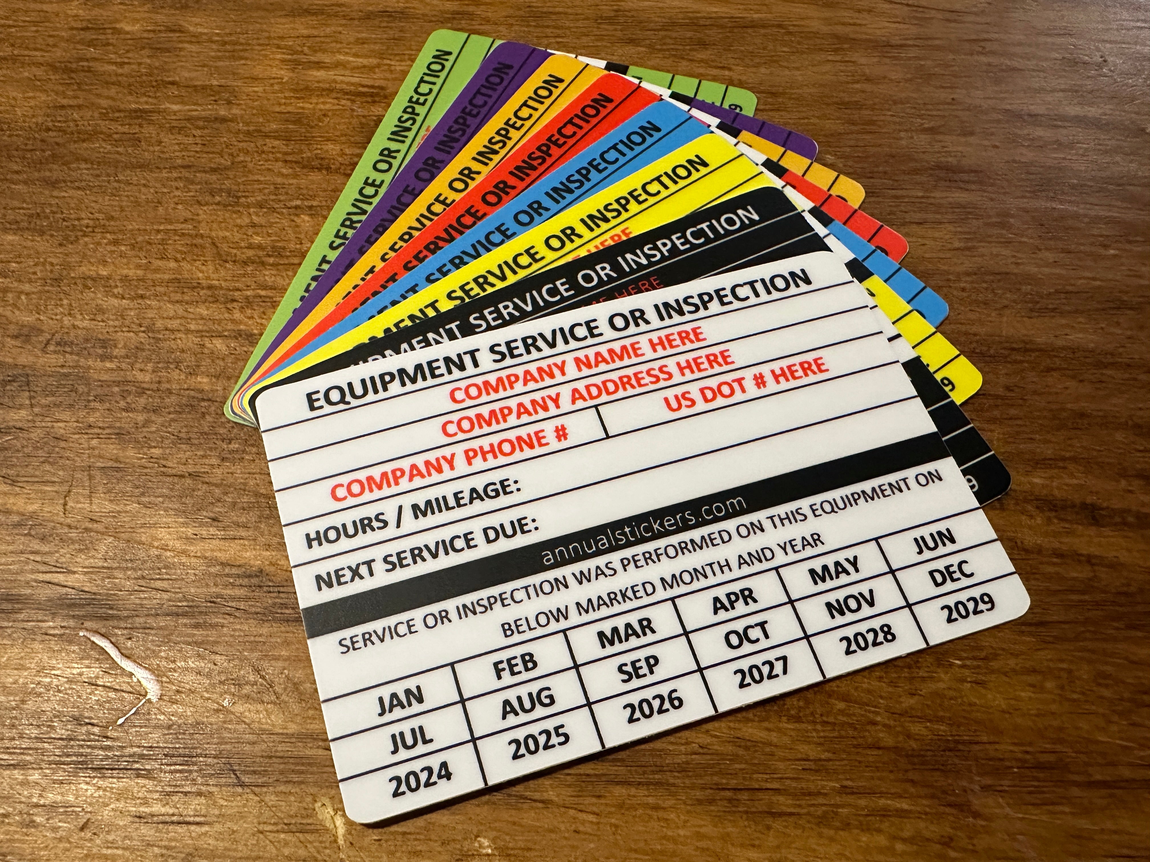 Equipment Service Or Inspection Stickers MADE EASY – Annual Stickers