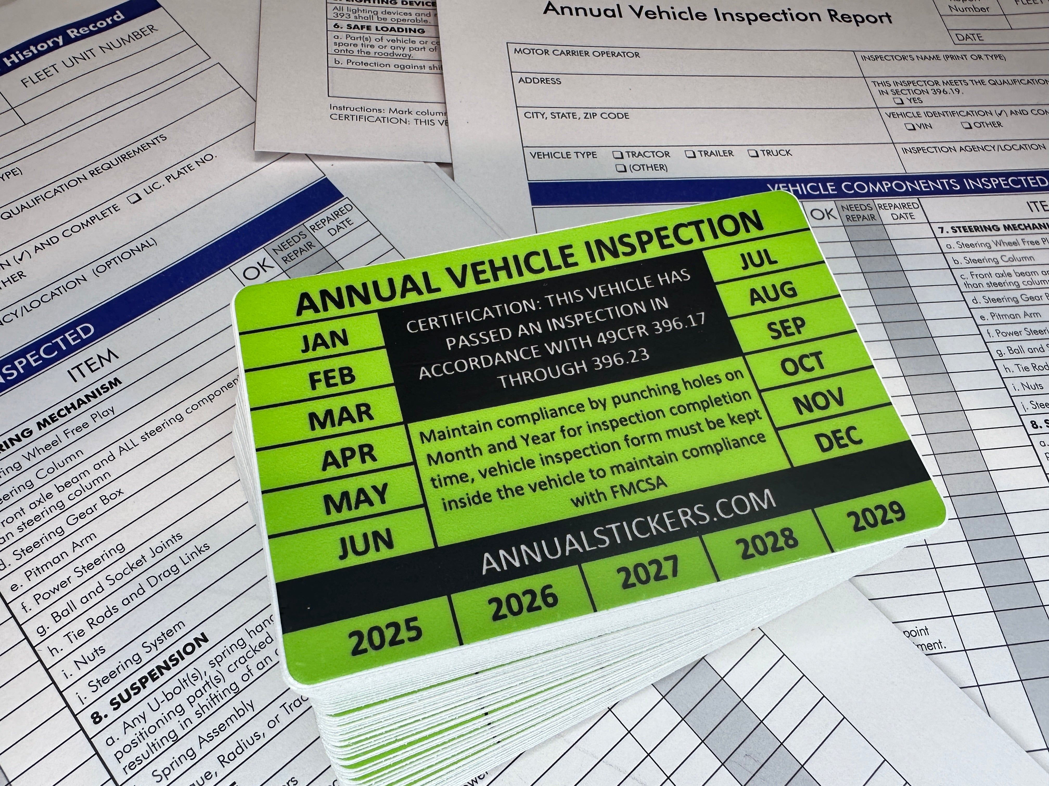 DISCOUNT 2025 GENERIC INSPECTION STICKERS
