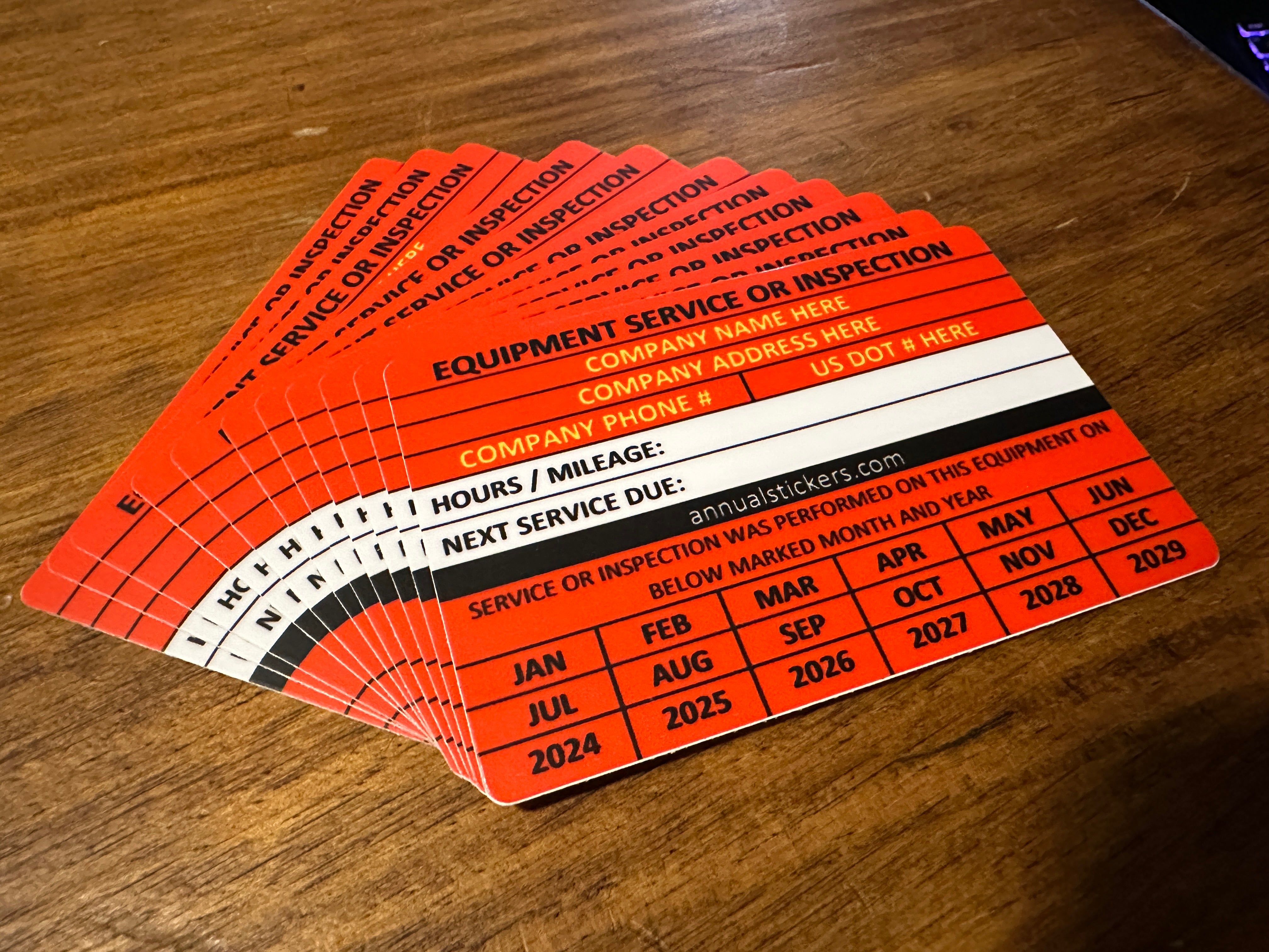 Equipment Service Or Inspection Stickers MADE EASY – Annual Stickers