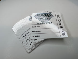 Static Cling Oil Change Stickers MADE EASY