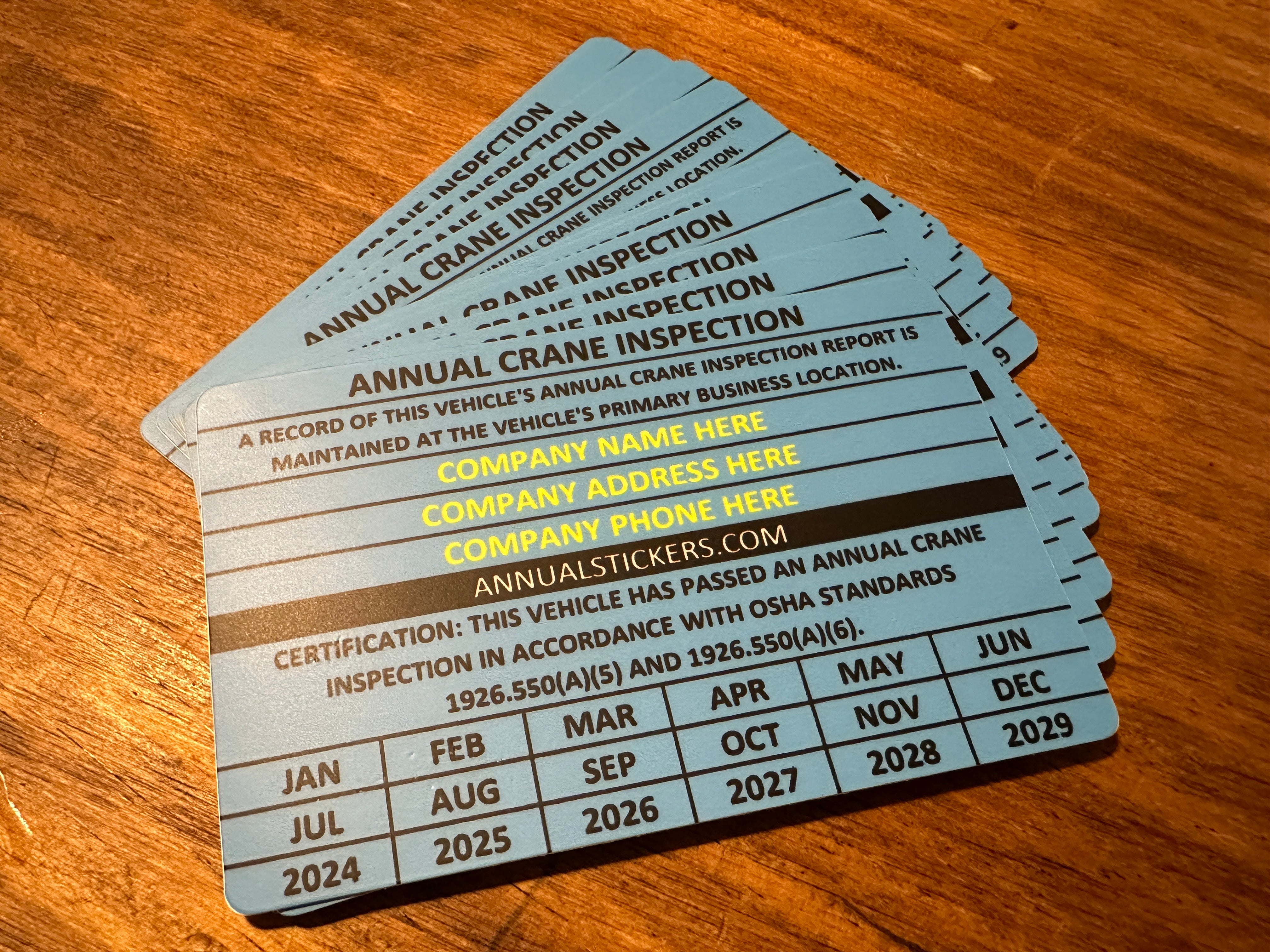 Annual Crane Inspection Stickers MADE EASY