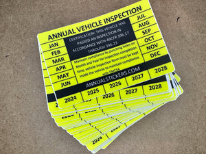 Made easy annual inspection stickers FMCSA custom – Annual Stickers