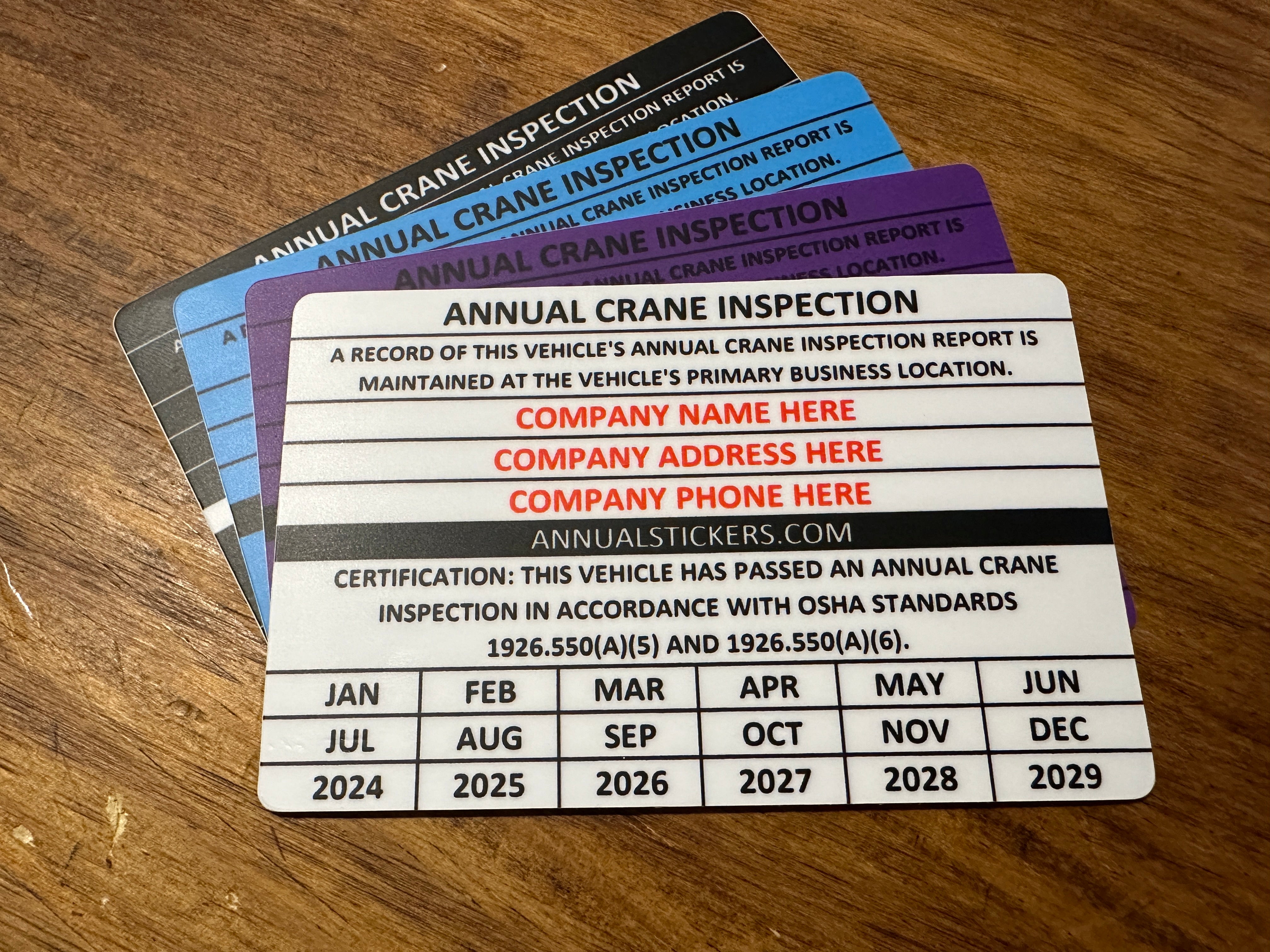 Annual Crane Inspection Stickers MADE EASY