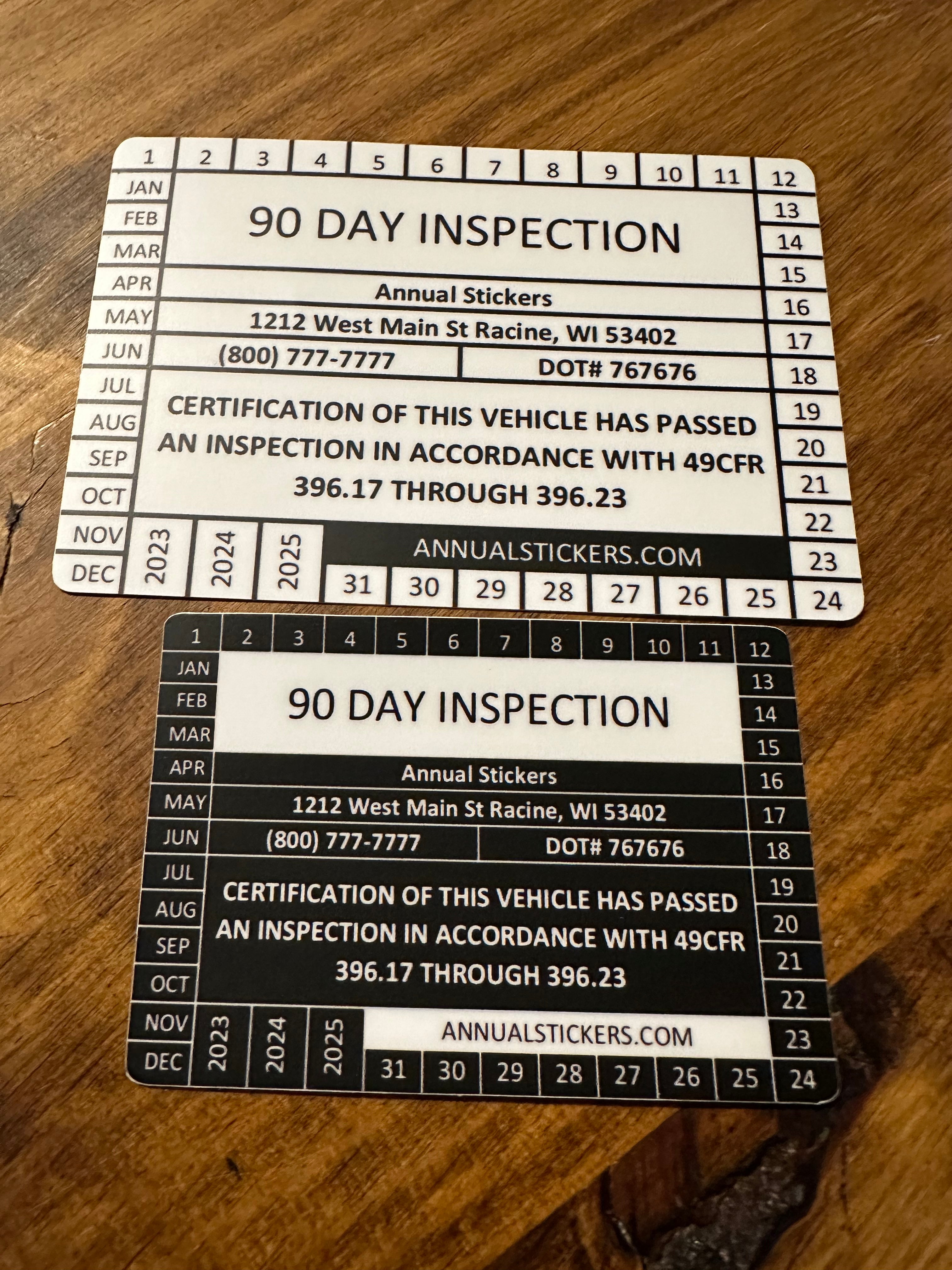 Made easy annual inspection stickers FMCSA custom – Annual Stickers