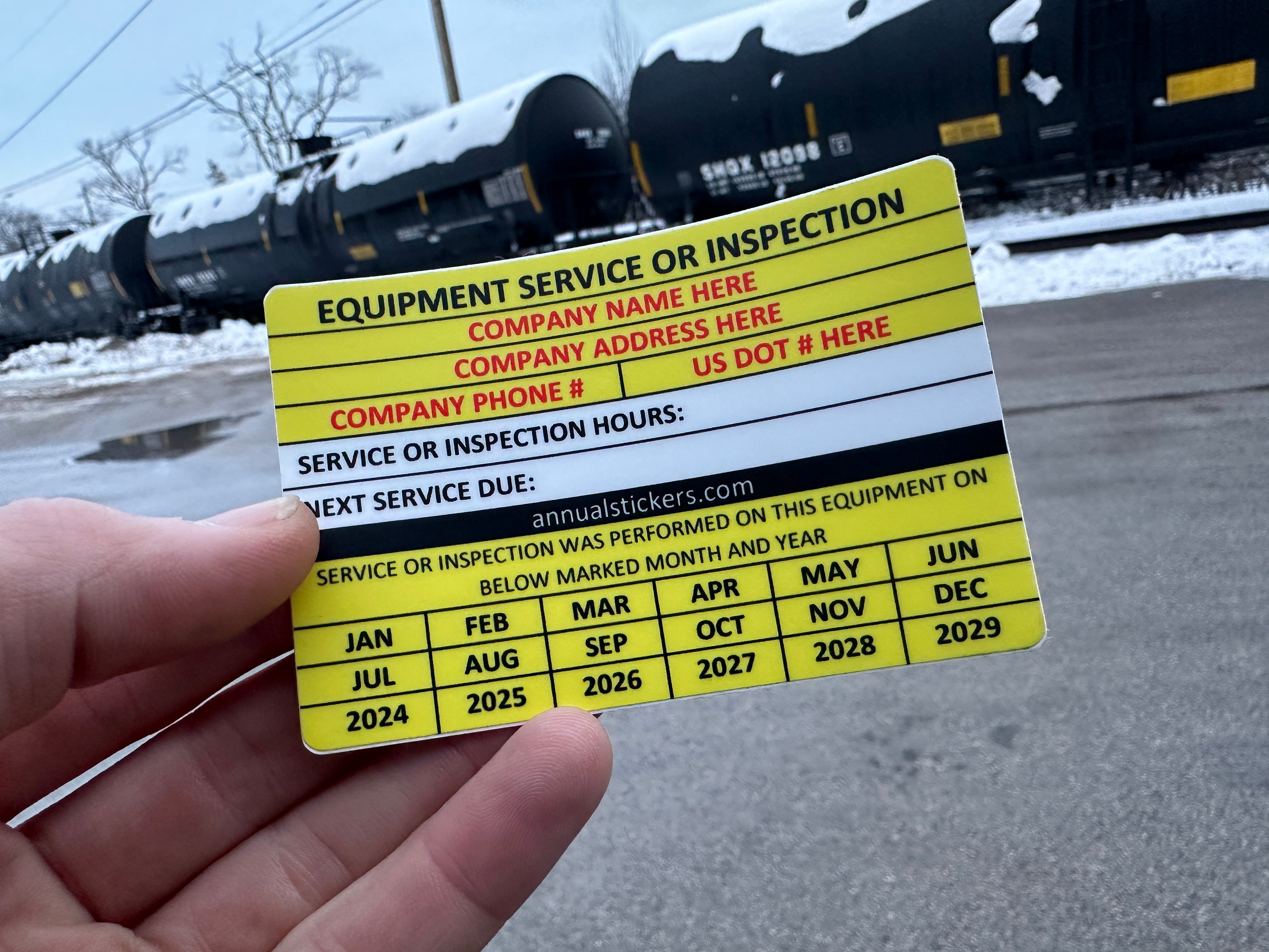 Glass Inspection Sticker Equipment Service Or Inspection Stickers MADE EASY – Annual Stickers