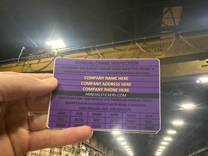 Annual Crane Inspection Stickers MADE EASY