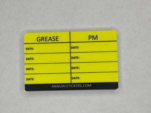 Generic Grease & PM Inspection Stickers