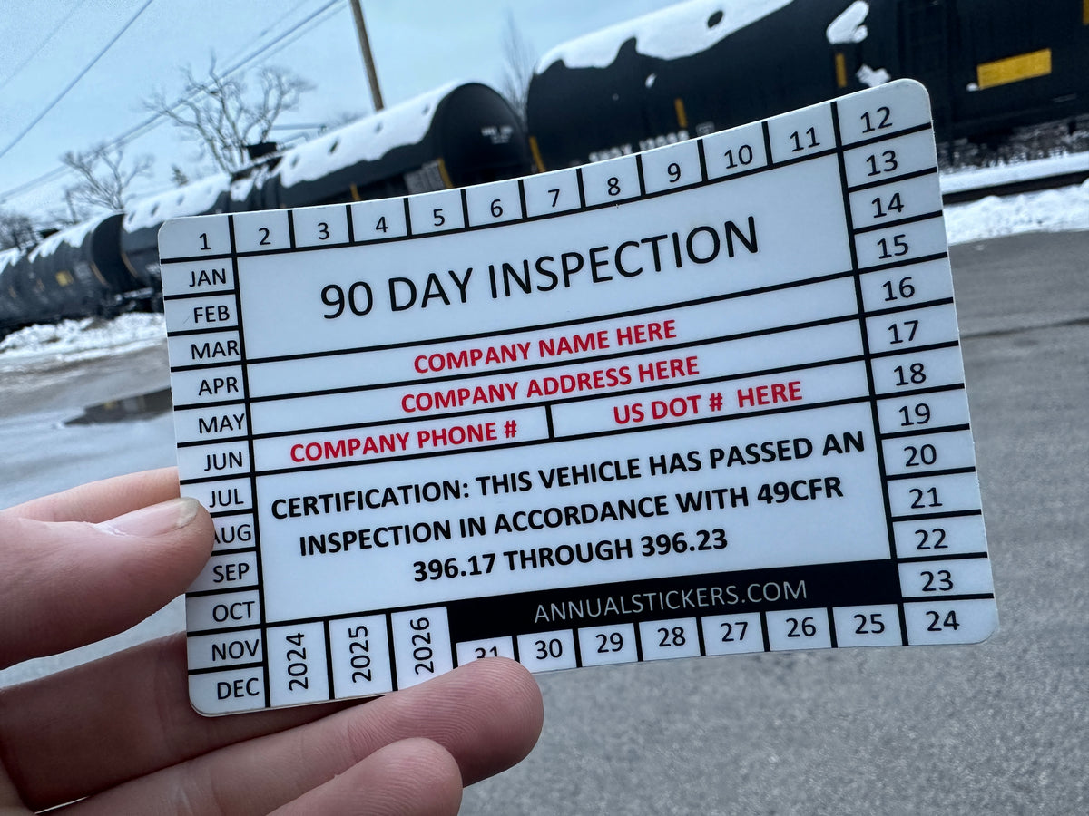 Daily Inspection Sticker 90 Day Inspection Stickers MADE EASY – Annual Stickers