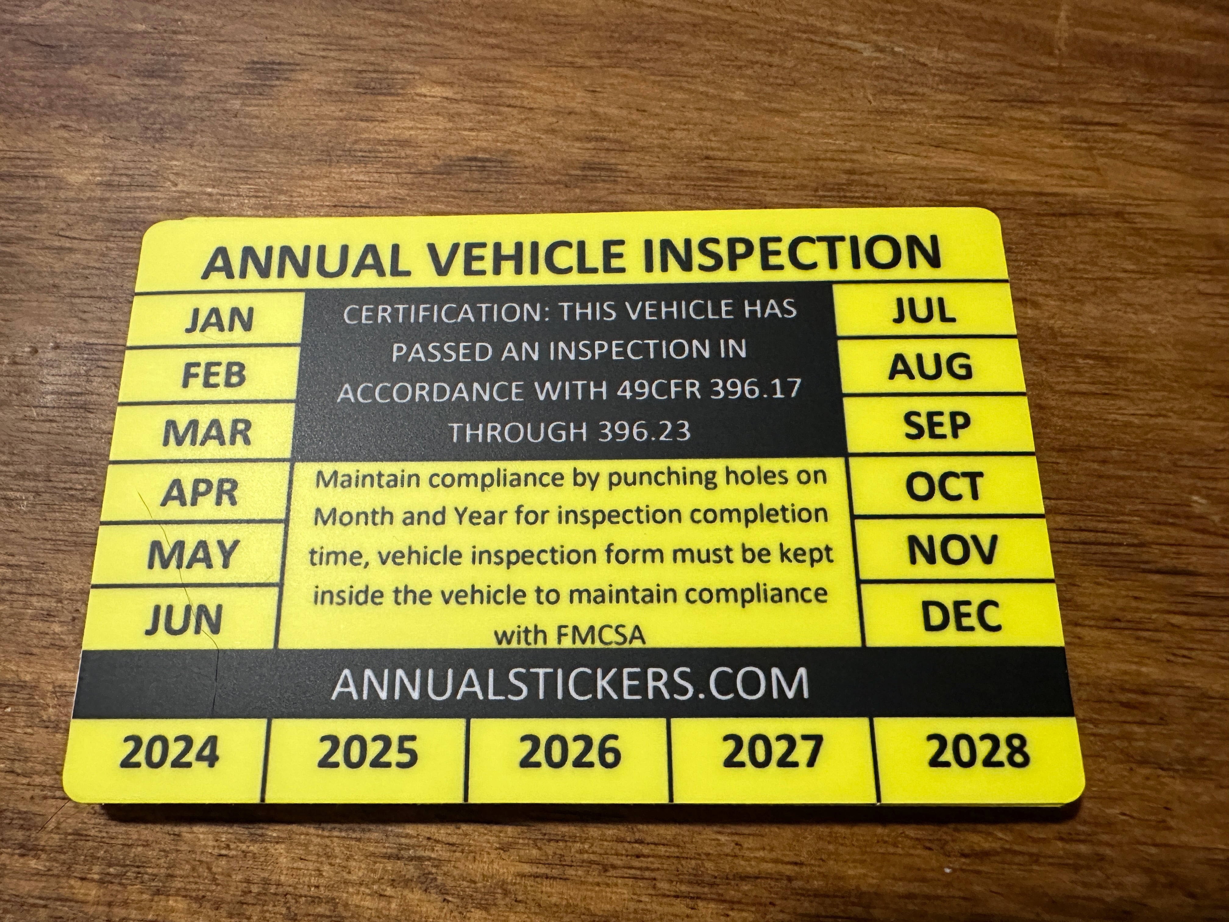 Generic Annual Inspection Stickers MADE EASY – Annual Stickers