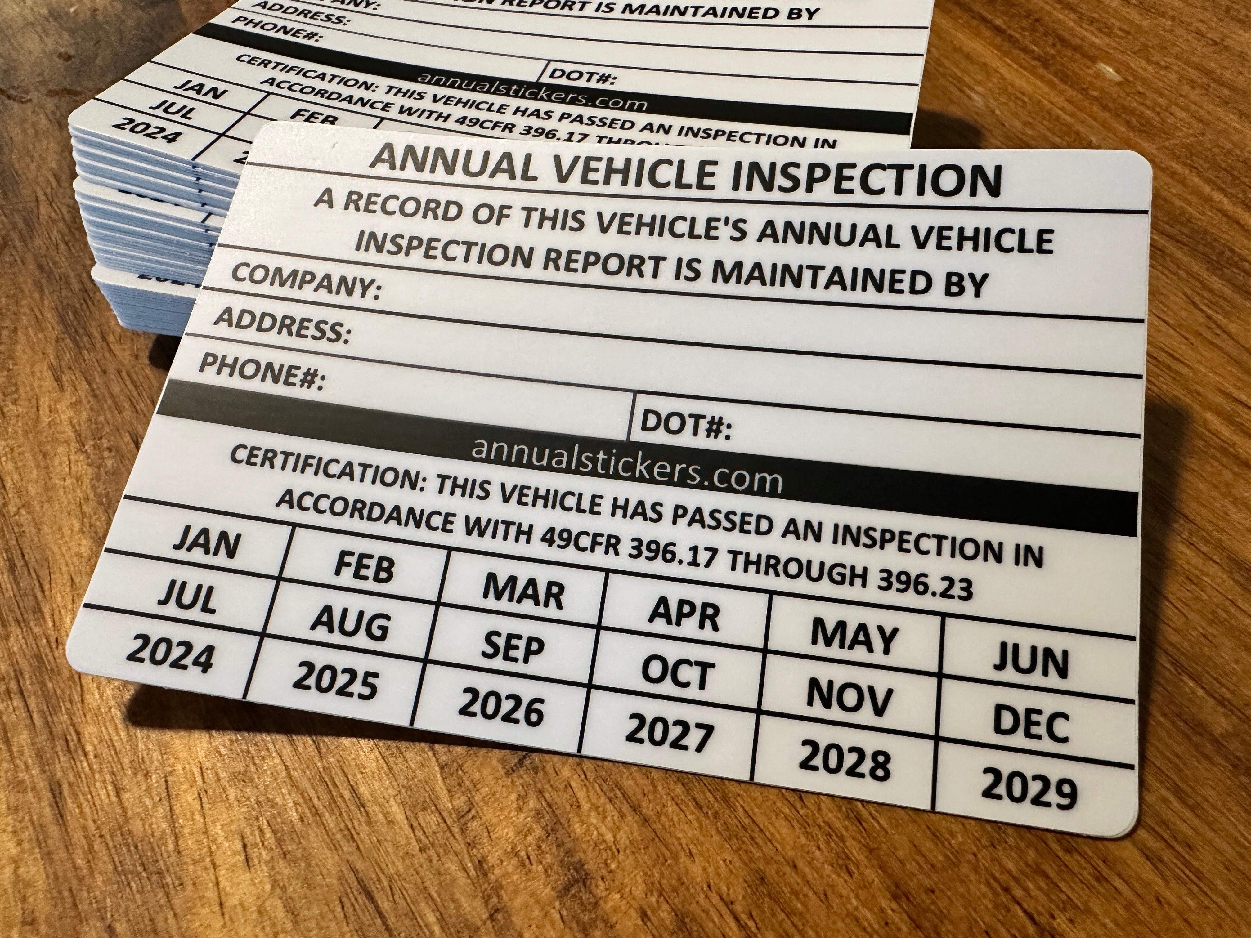 Generic Write on Annual Inspection Stickers MADE EASY