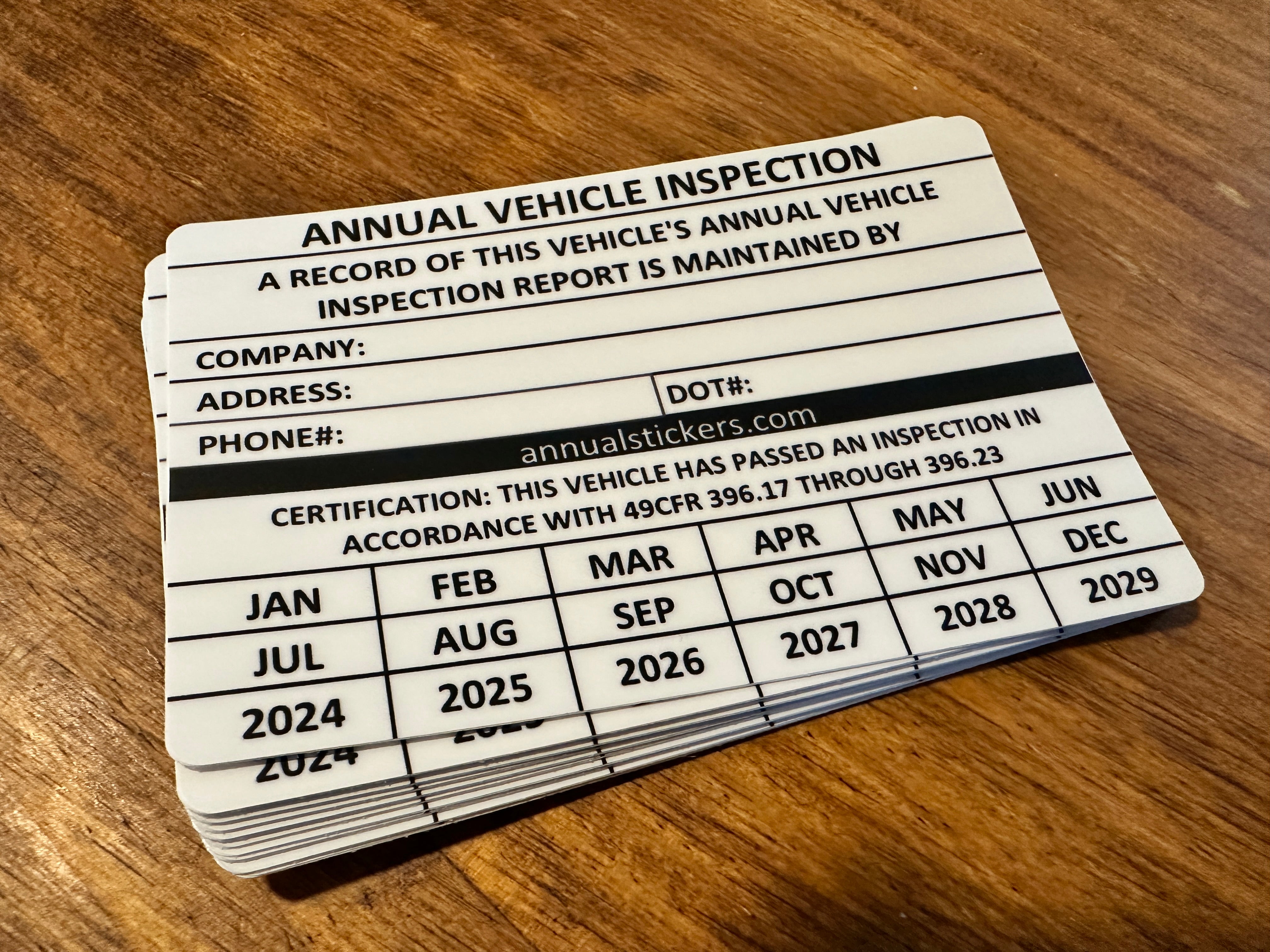 Generic Write on Annual Inspection Stickers MADE EASY