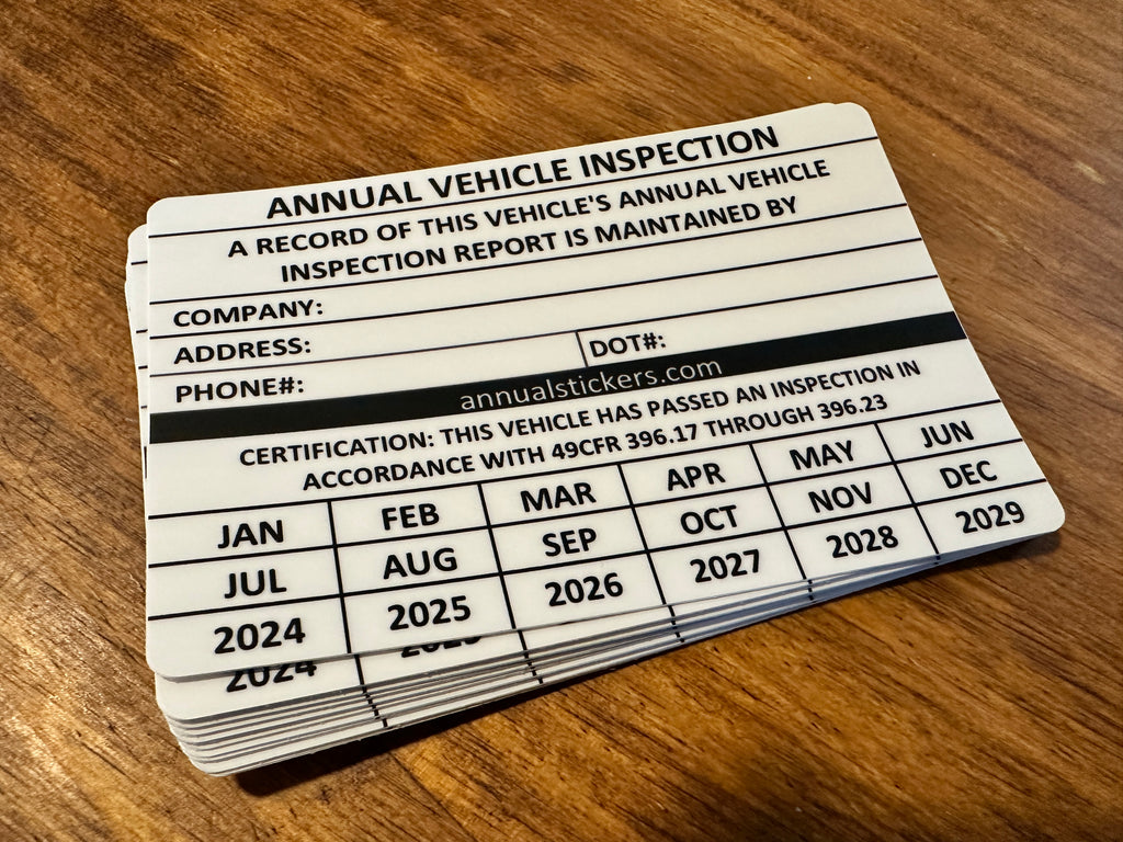 Write on Generic Annual Inspection Stickers MADE EASY