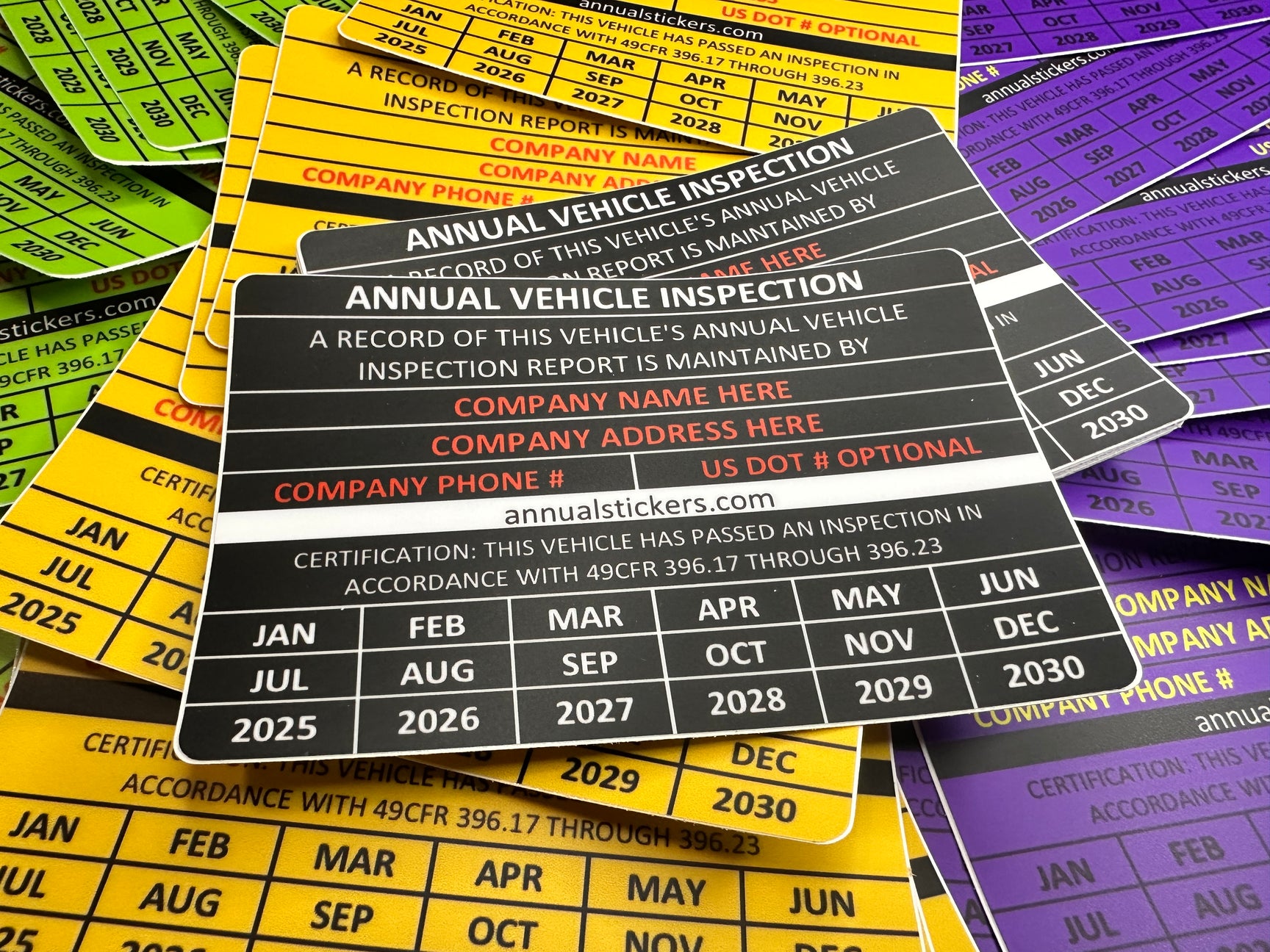 Daily Inspection Sticker Sample Made easy annual inspection stickers FMCSA custom – Annual Stickers