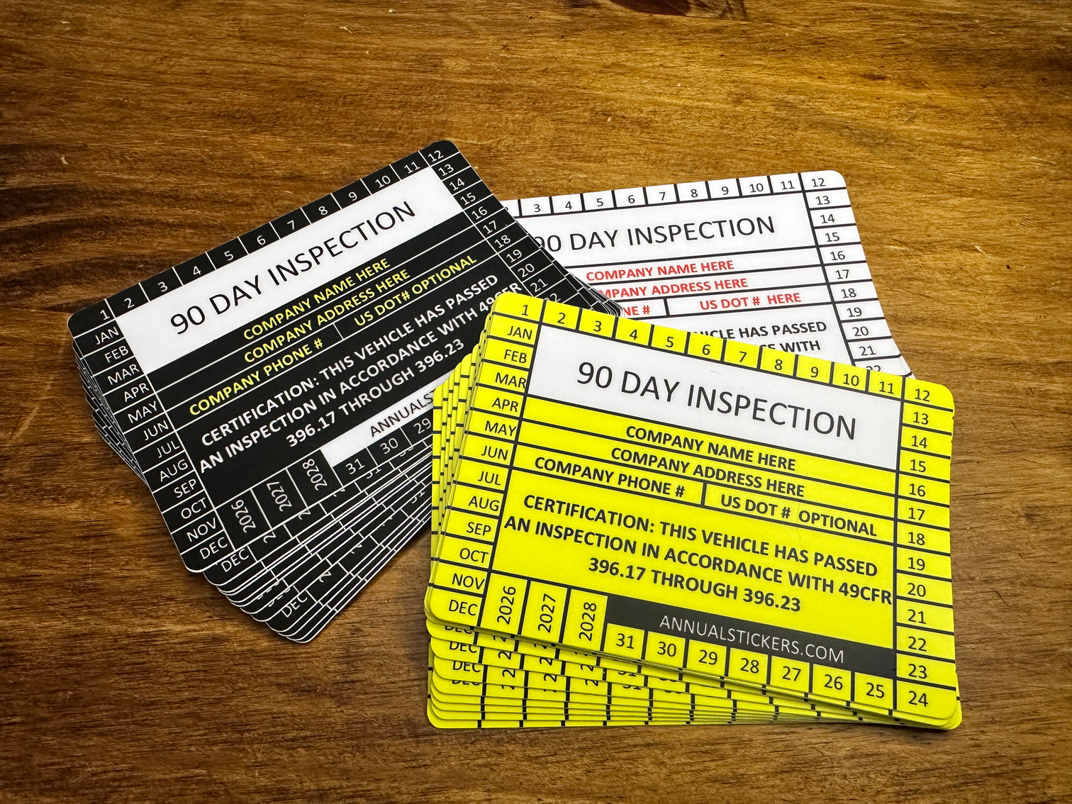 Daily Inspection Sticker Sample Made easy annual inspection stickers FMCSA custom – Annual Stickers