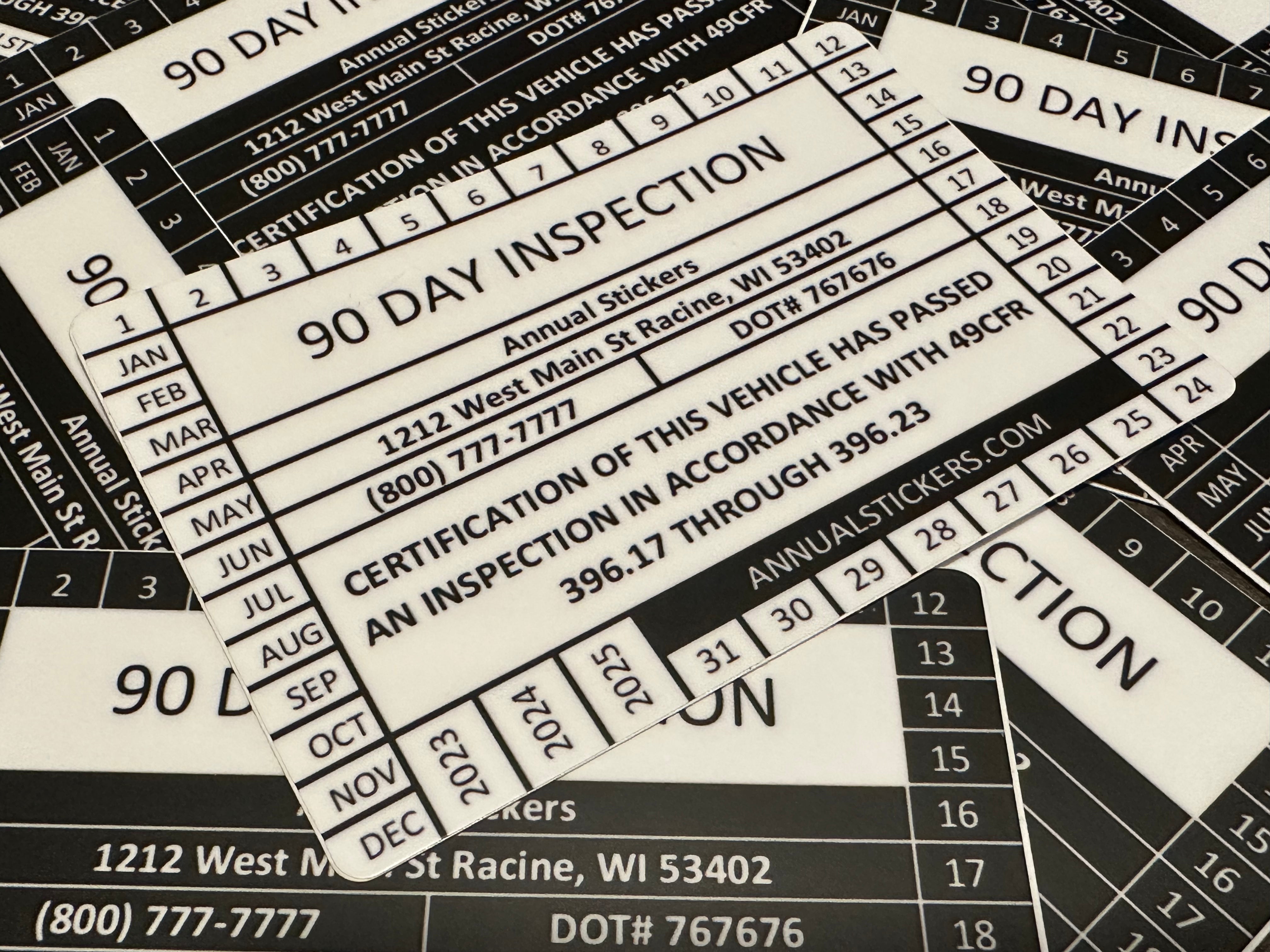 90 Day Inspection Stickers MADE EASY – Annual Stickers