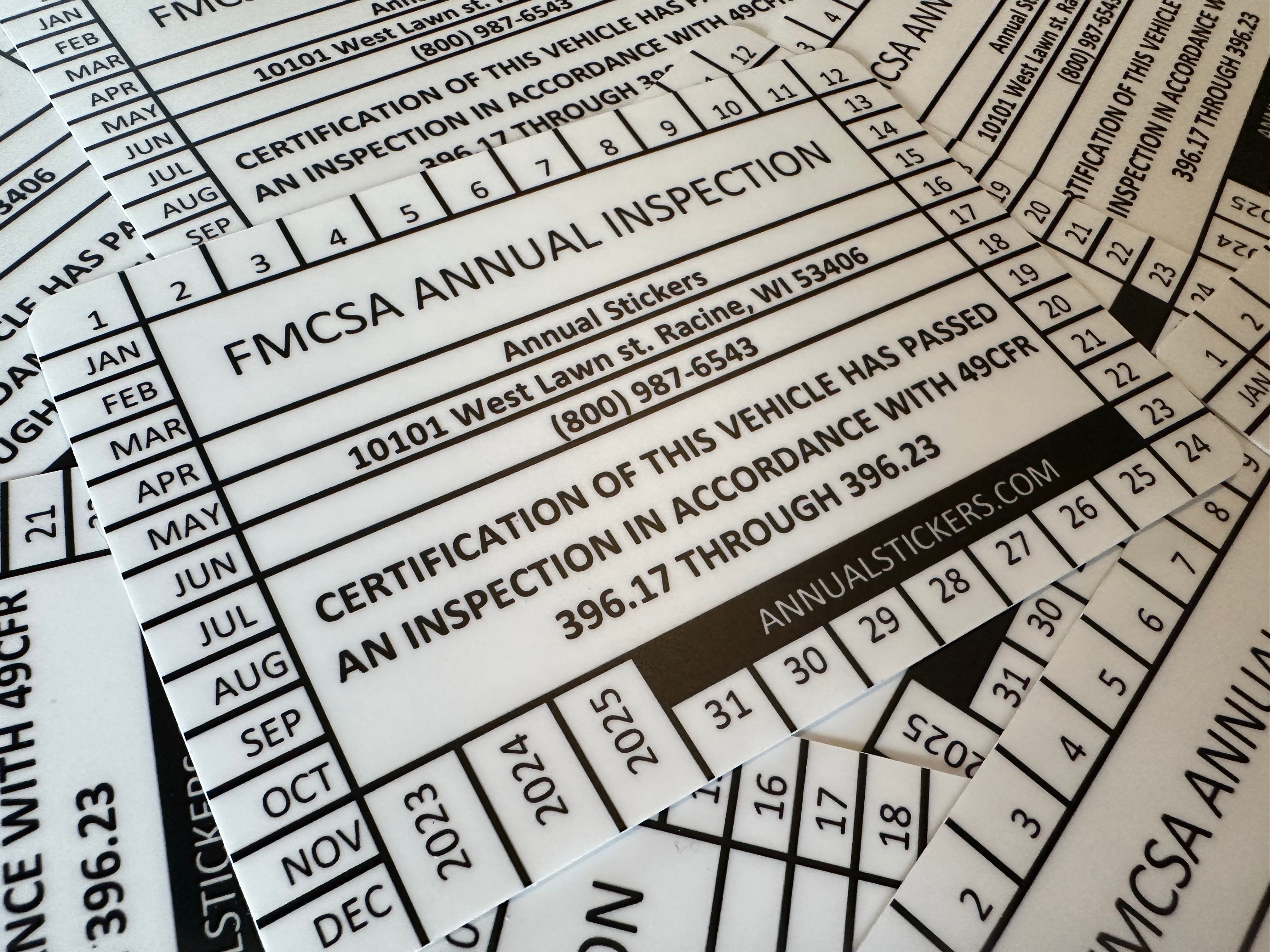 Building Code Inspection Sticker FMCSA Inspection Stickers MADE EASY – Annual Stickers