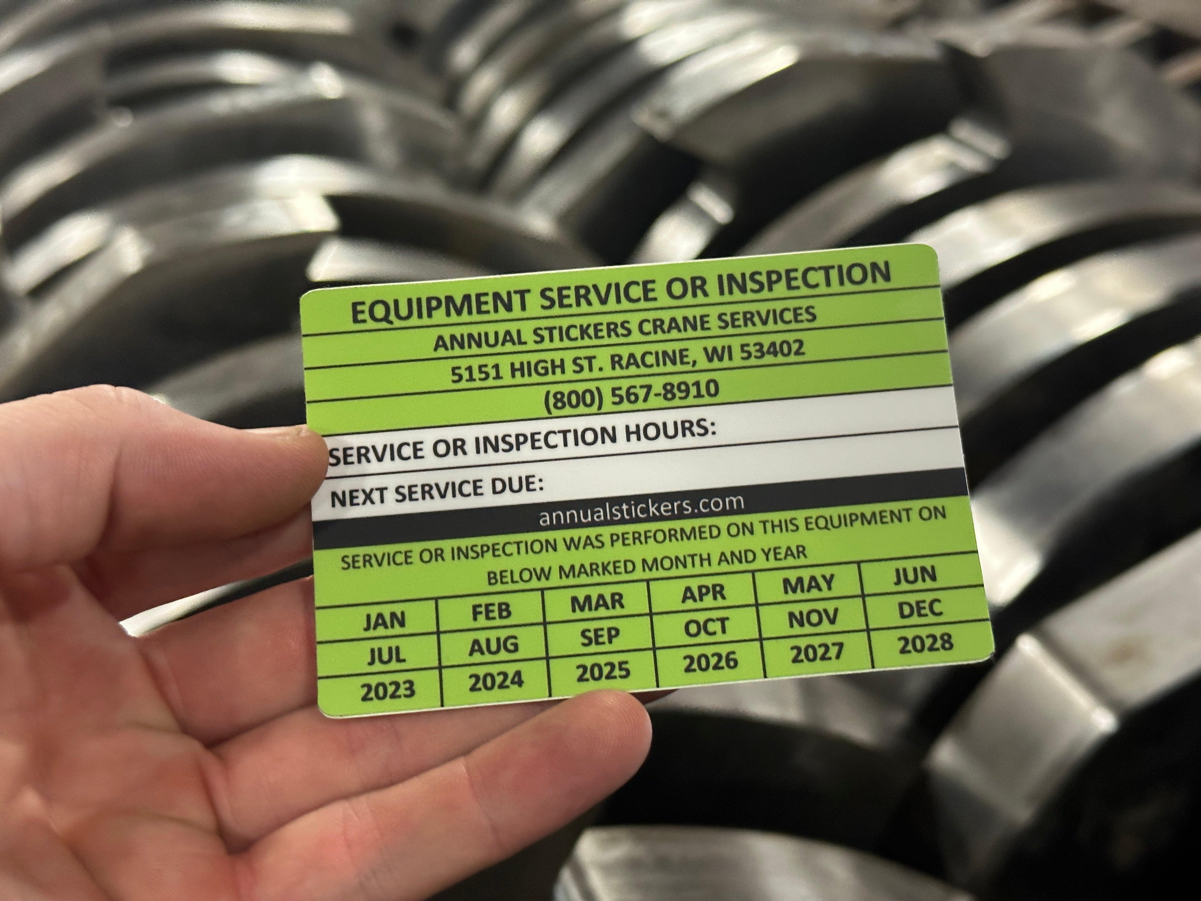 Equipment Service Or Inspection Stickers MADE EASY