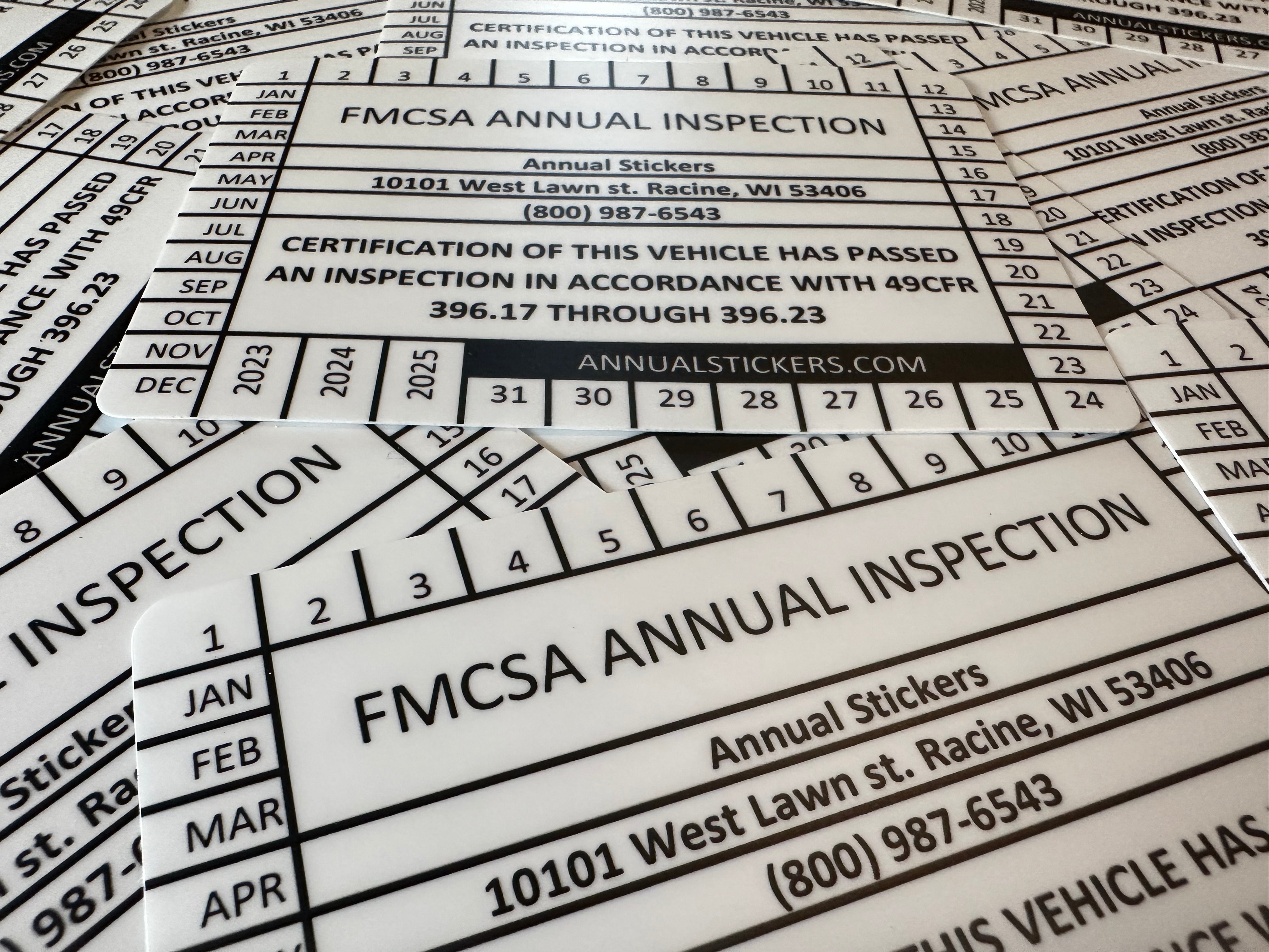 Quarter Inspection Sticker FMCSA Inspection Stickers MADE EASY – Annual Stickers