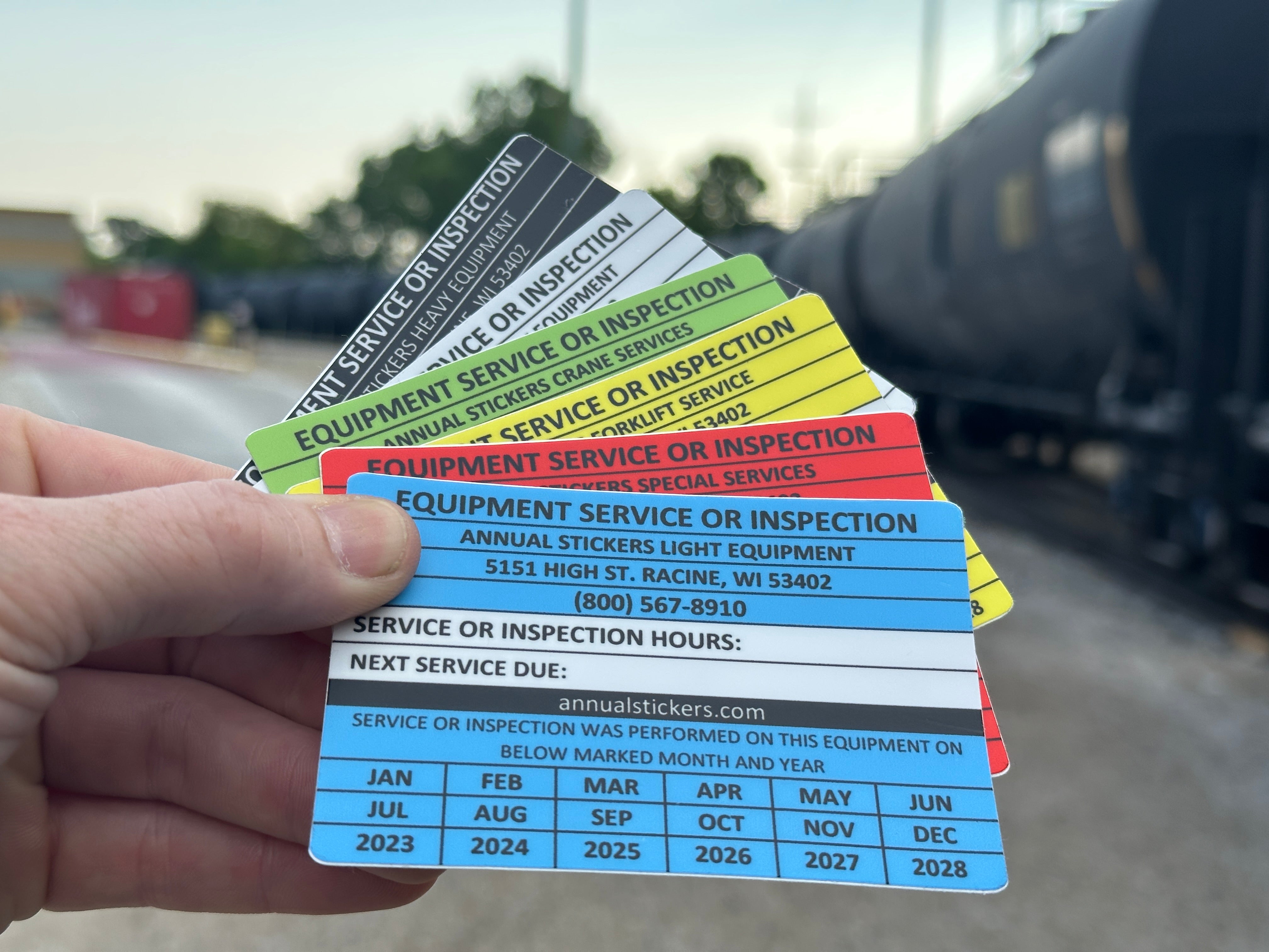 Equipment Service Or Inspection Stickers MADE EASY – Annual Stickers