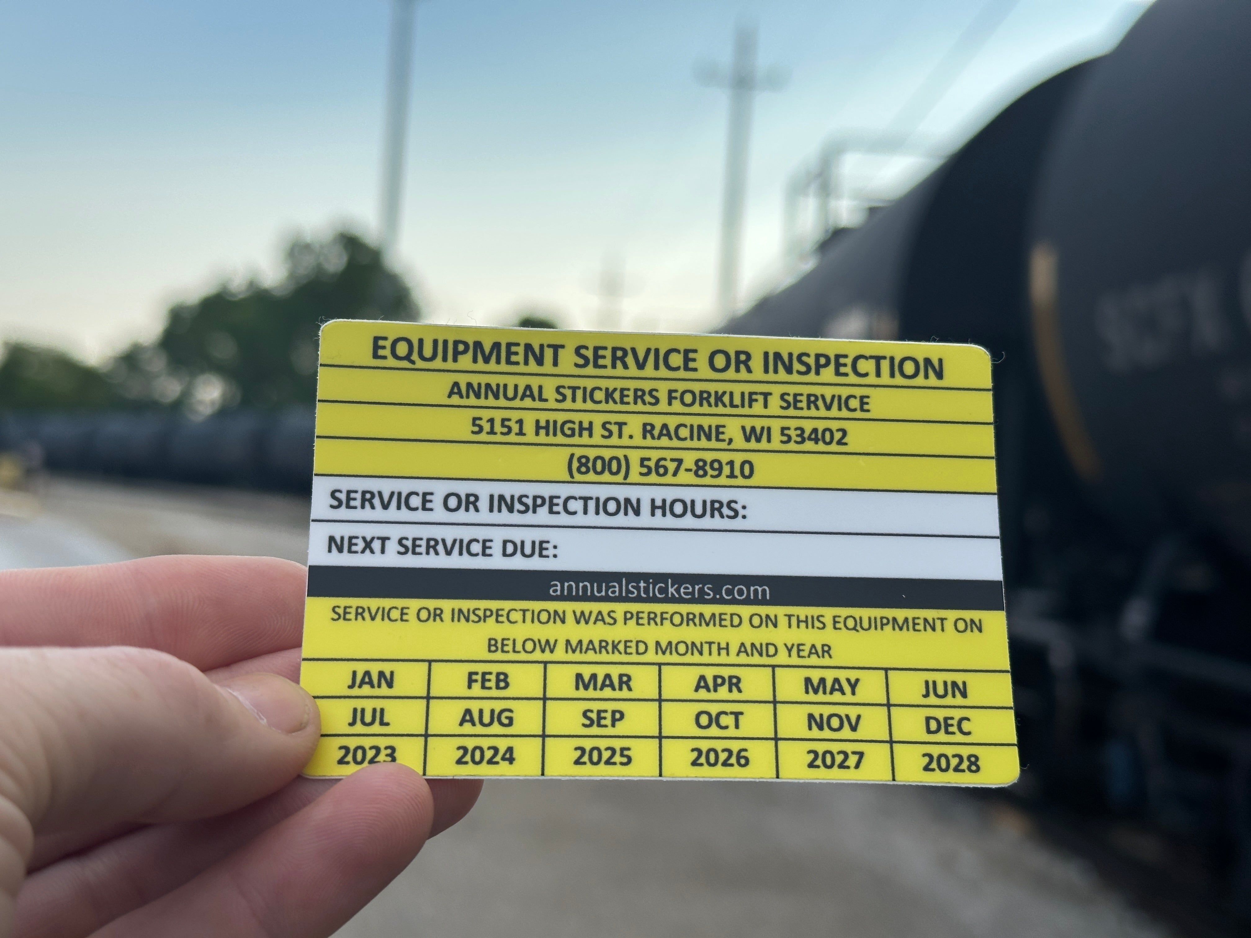 Daily Operational Sticker Equipment Service Or Inspection Stickers MADE EASY – Annual Stickers