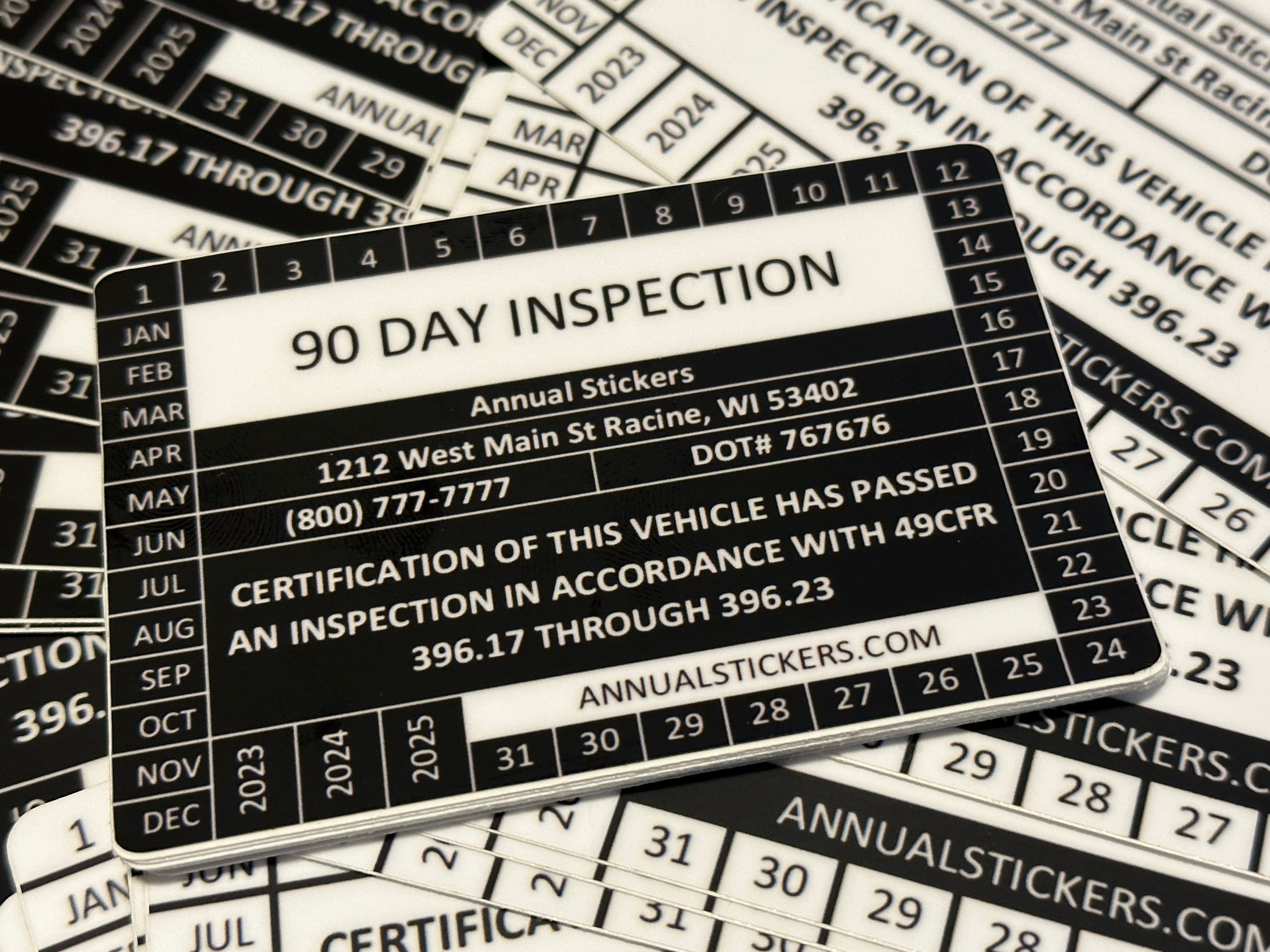 90 Day Inspection Stickers MADE EASY – Annual Stickers