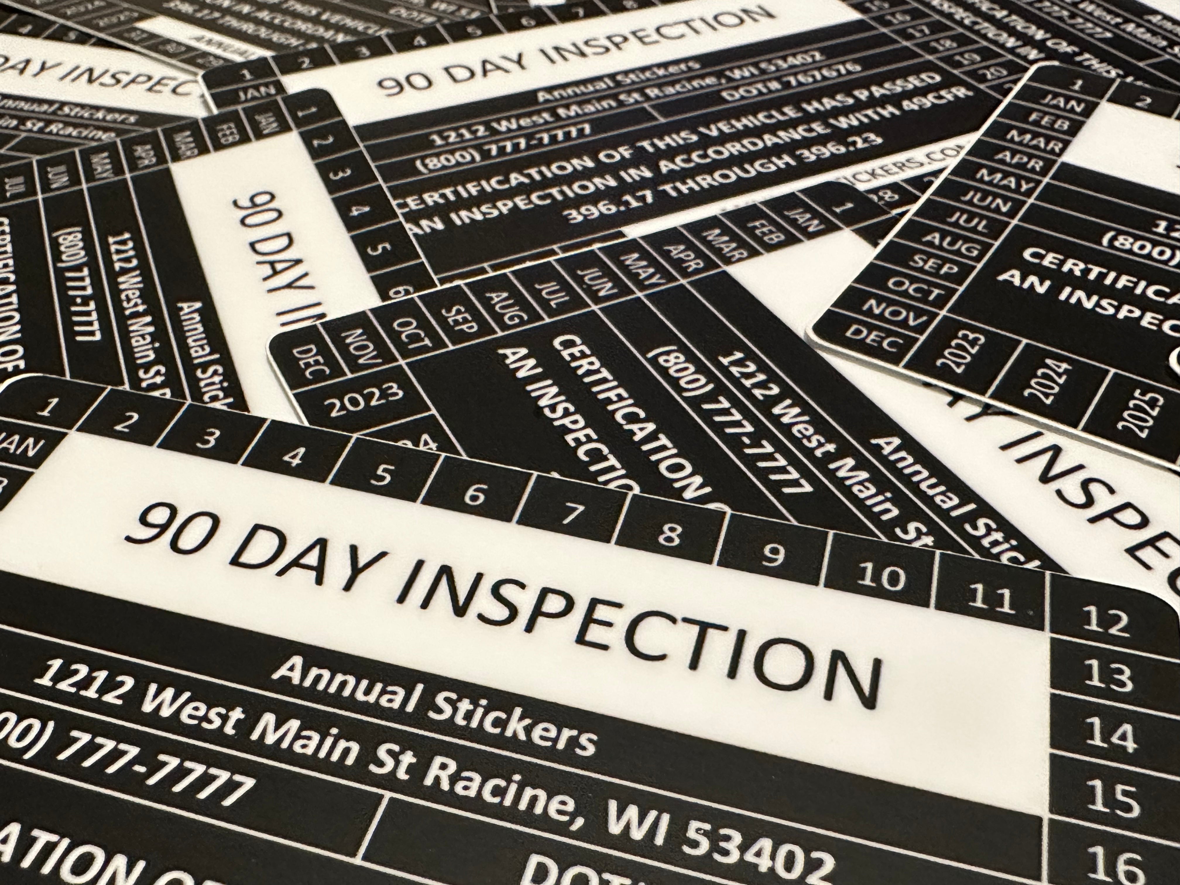 90 Day Inspection Stickers MADE EASY