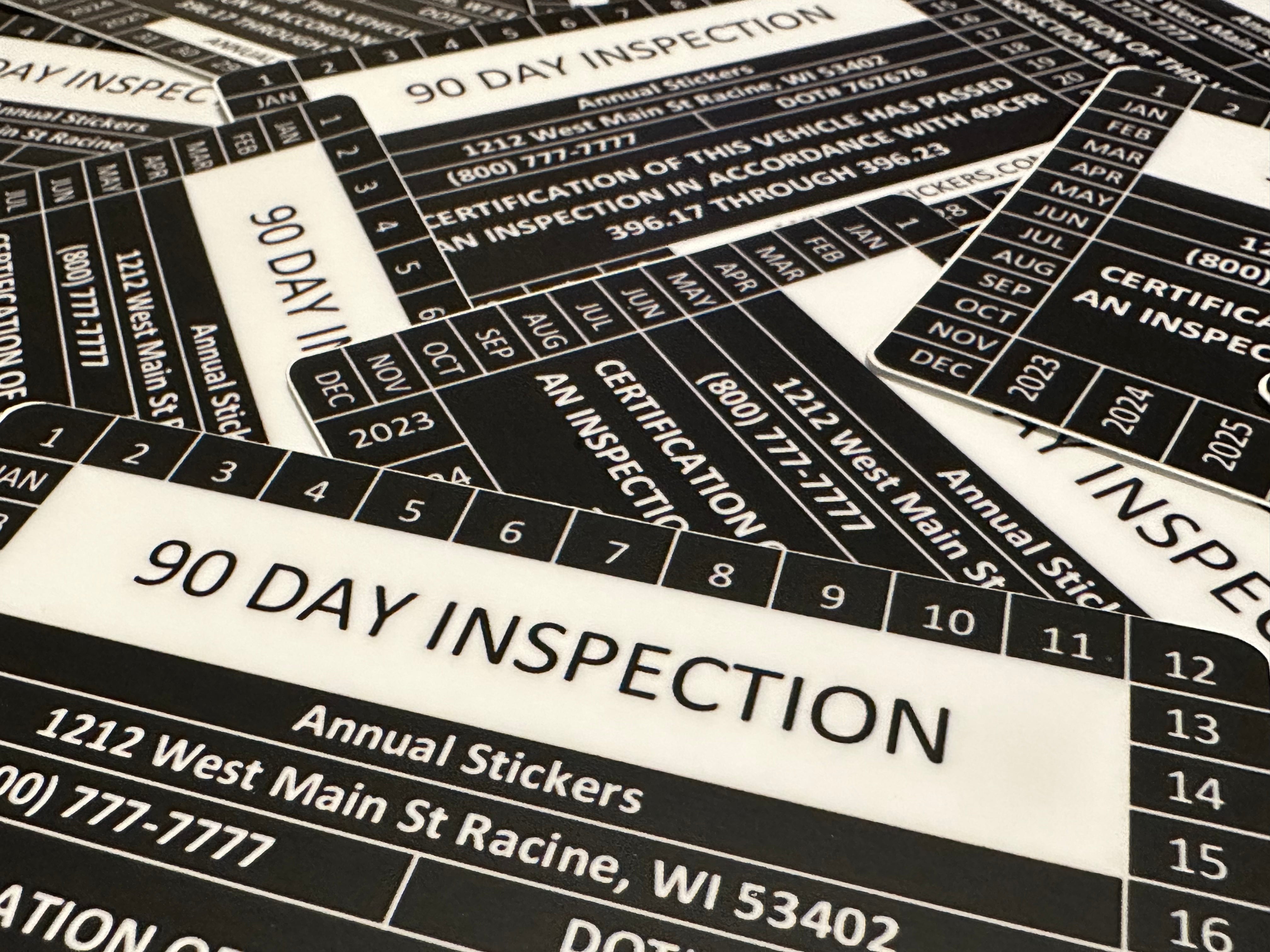 Daily Inspection Sticker 90 Day Inspection Stickers MADE EASY – Annual Stickers