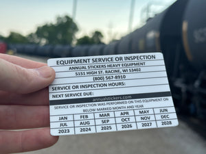 Equipment Service Or Inspection Stickers MADE EASY – Annual Stickers