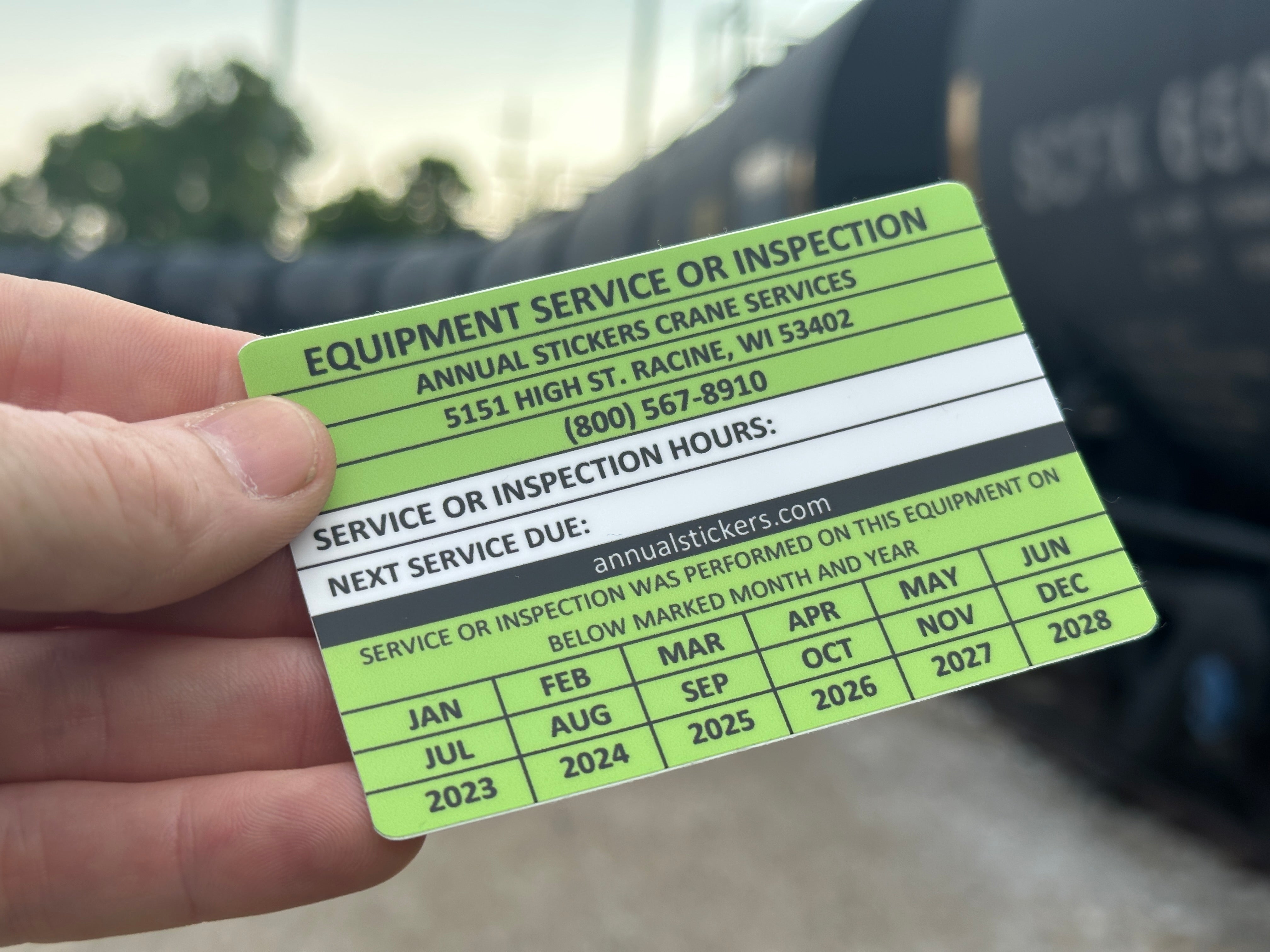 Equipment Service Or Inspection Stickers MADE EASY – Annual Stickers