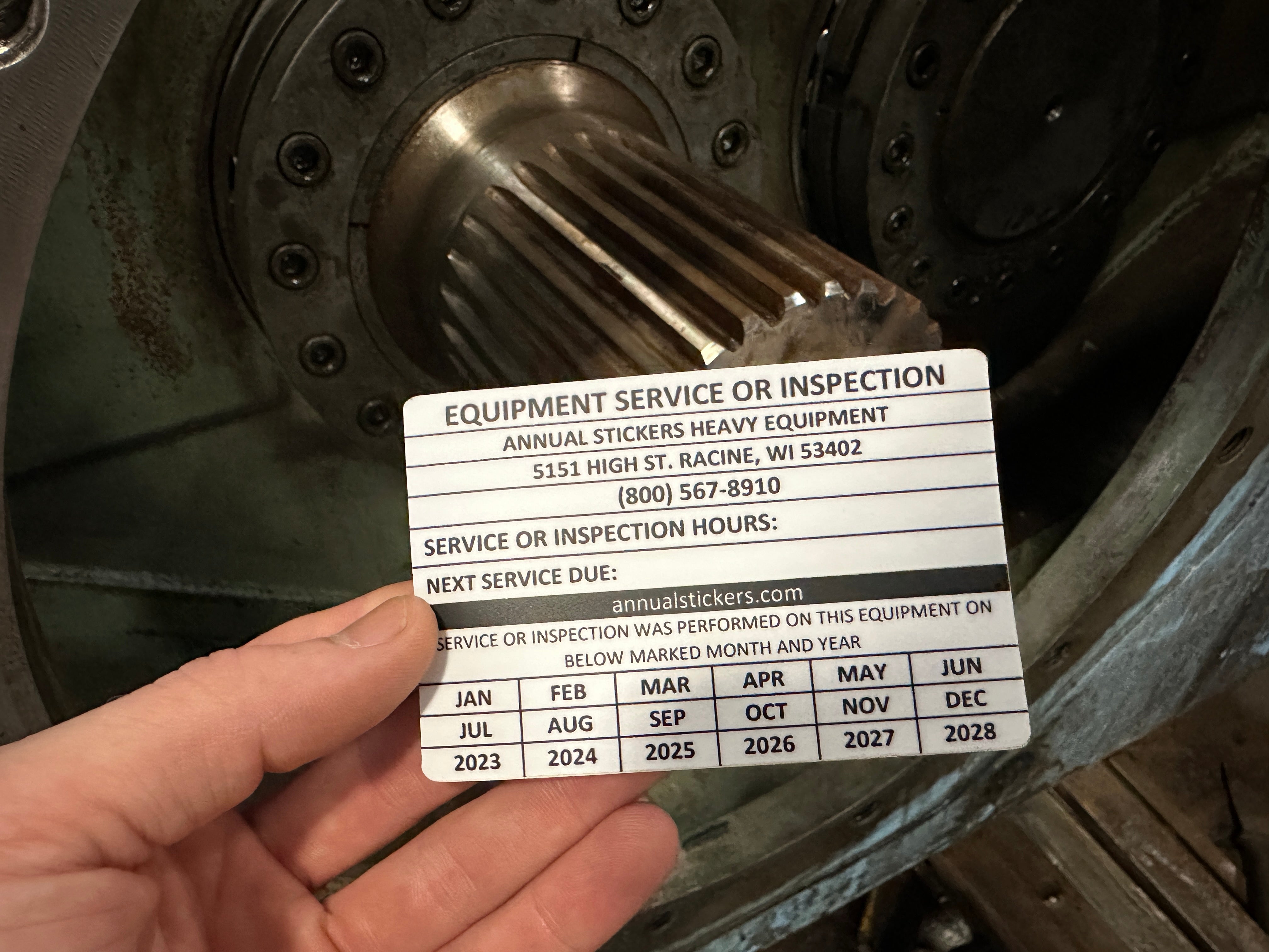 Equipment Service Or Inspection Stickers MADE EASY – Annual Stickers