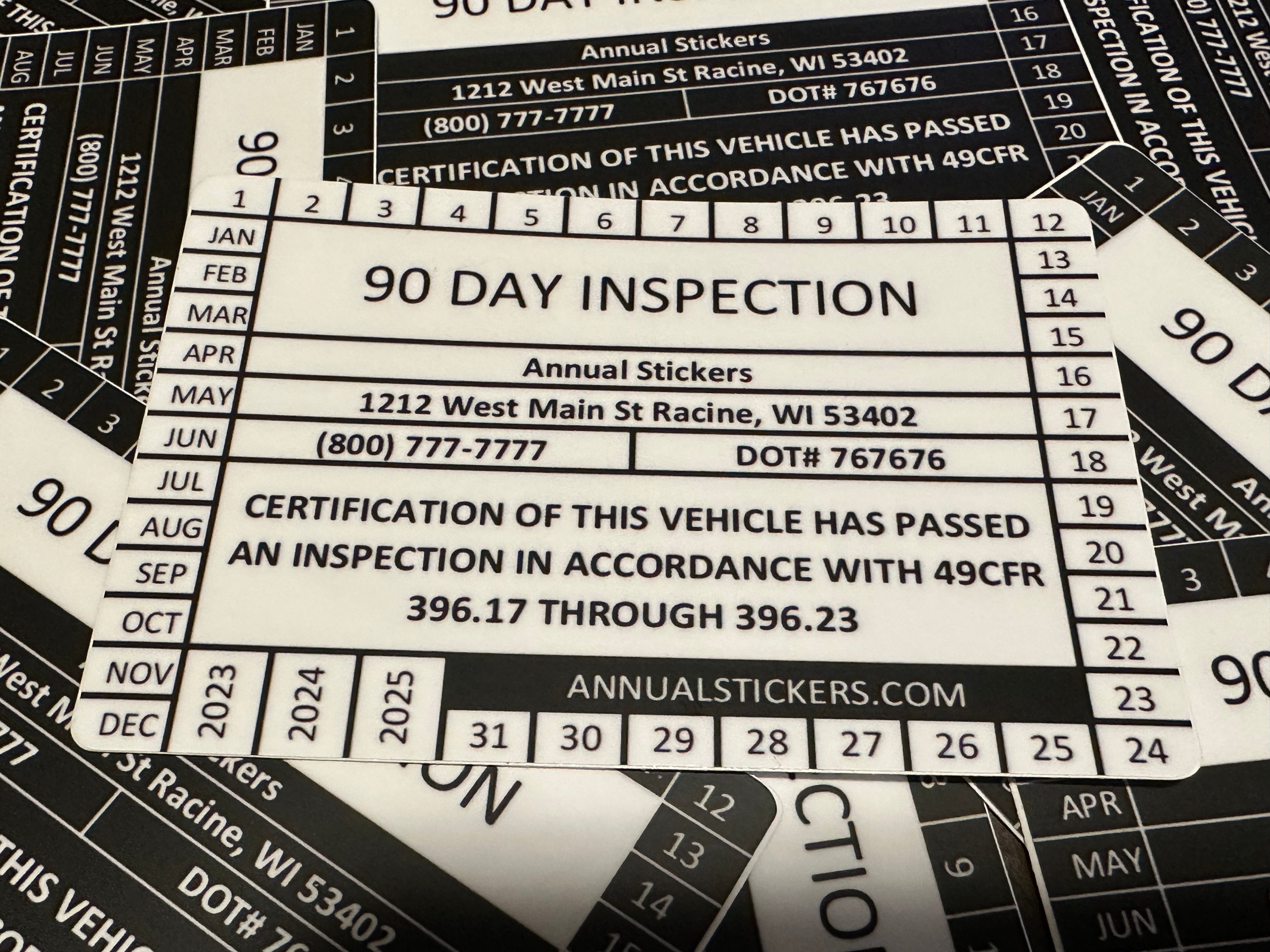 90 Day Inspection Stickers MADE EASY – Annual Stickers