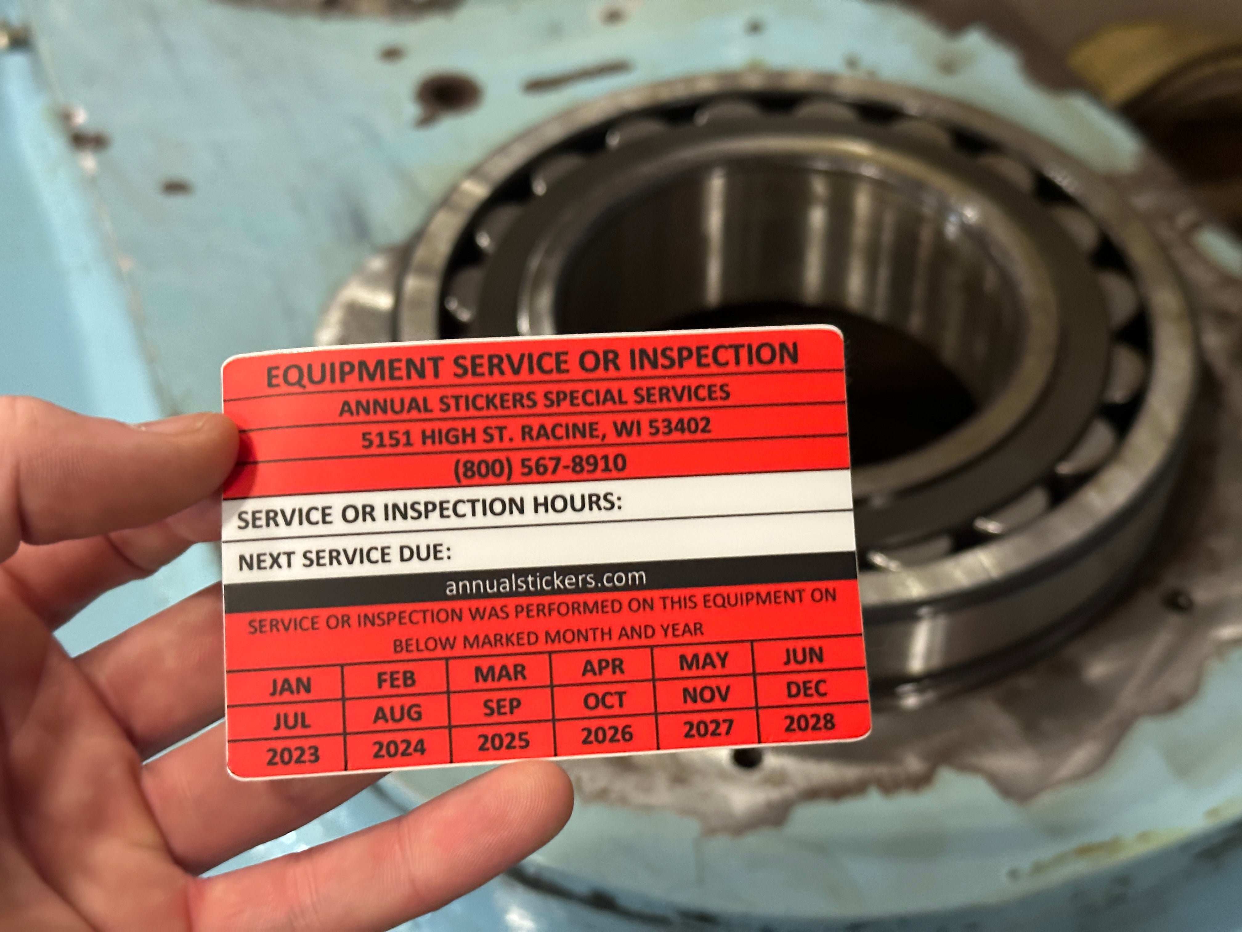 Equipment Service Or Inspection Stickers MADE EASY – Annual Stickers