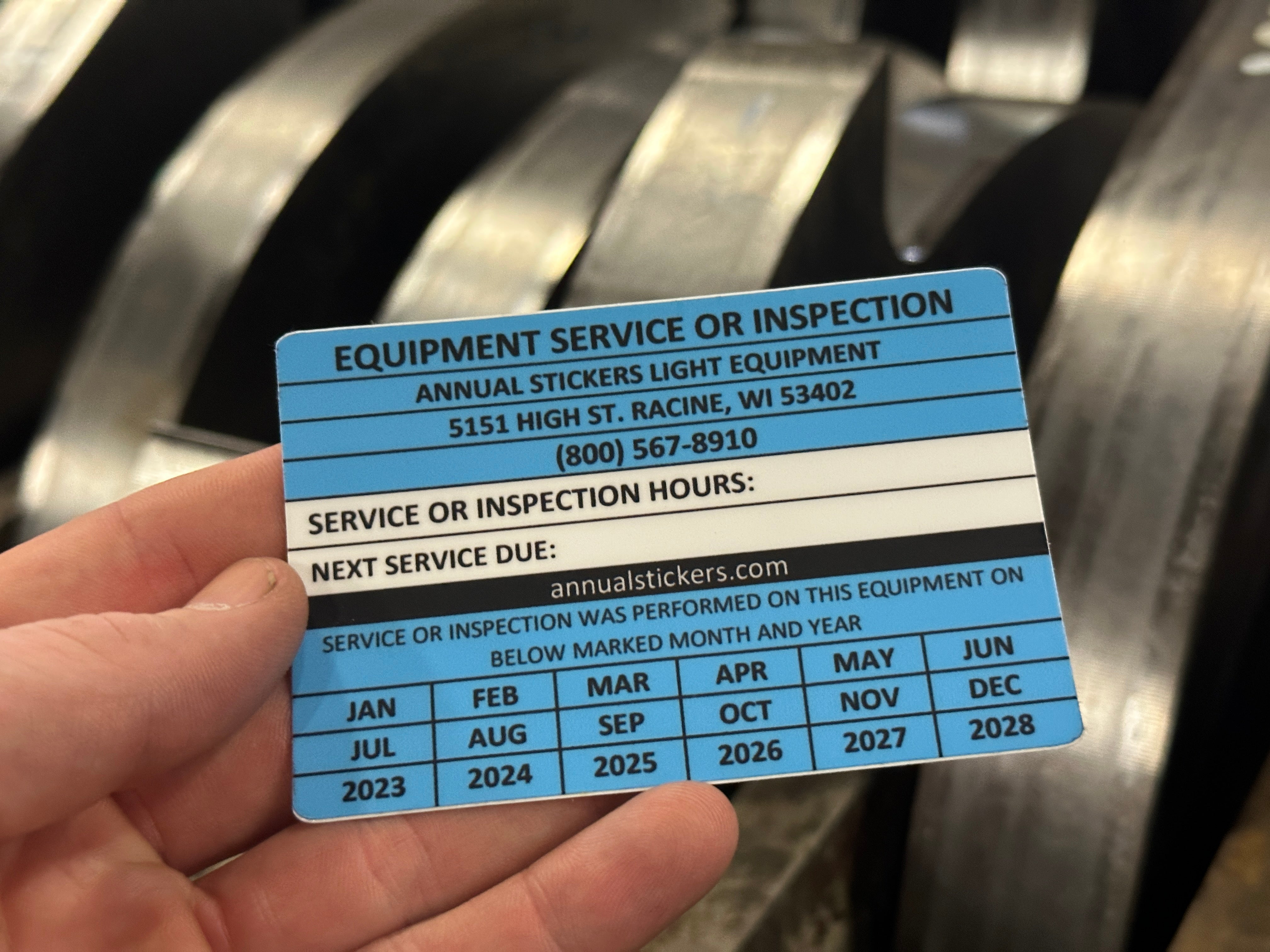 Equipment Service Or Inspection Stickers MADE EASY – Annual Stickers