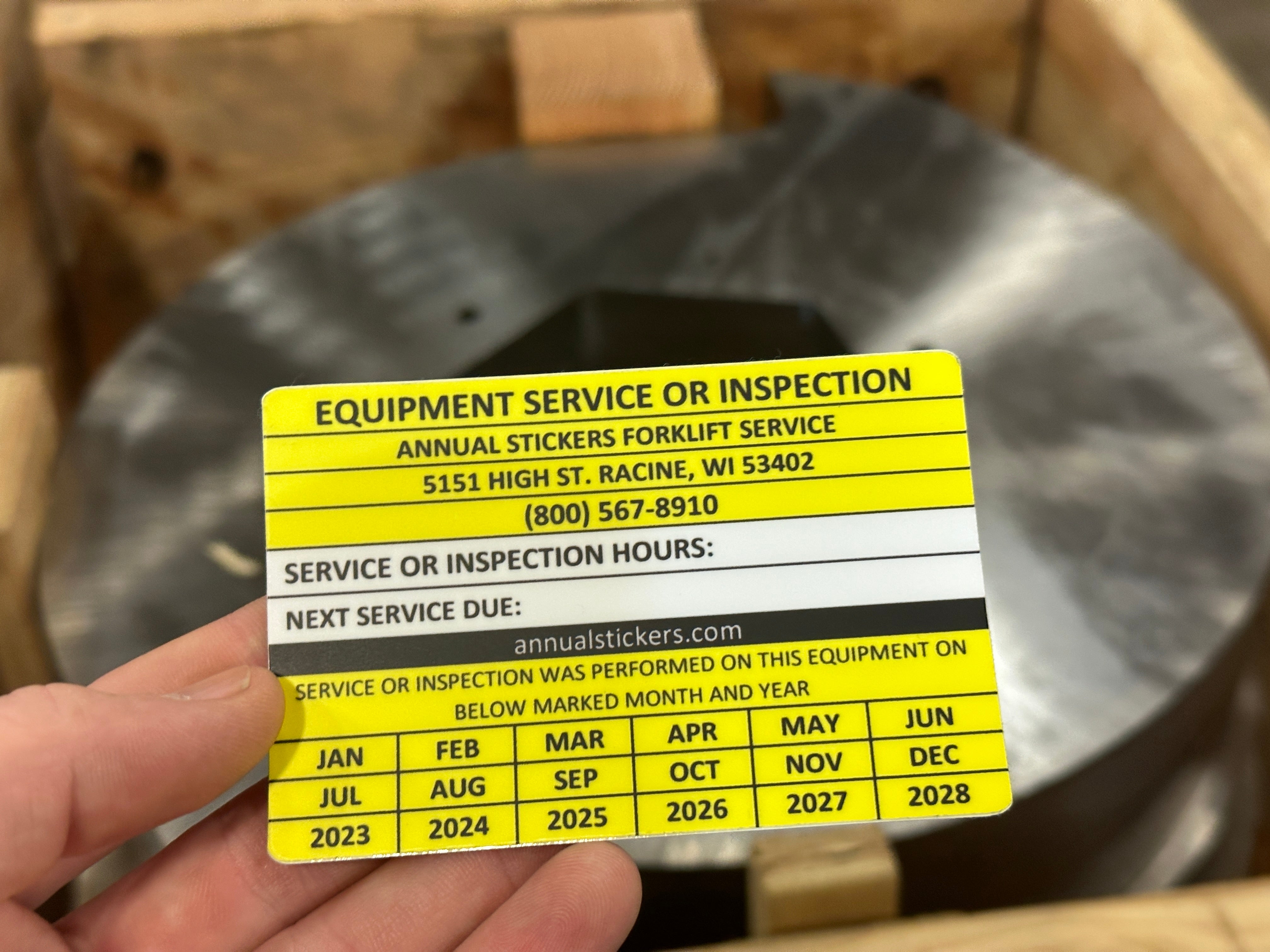 Equipment Service Or Inspection Stickers MADE EASY – Annual Stickers