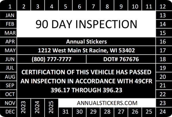 90 Day Inspection Stickers MADE EASY – Annual Stickers